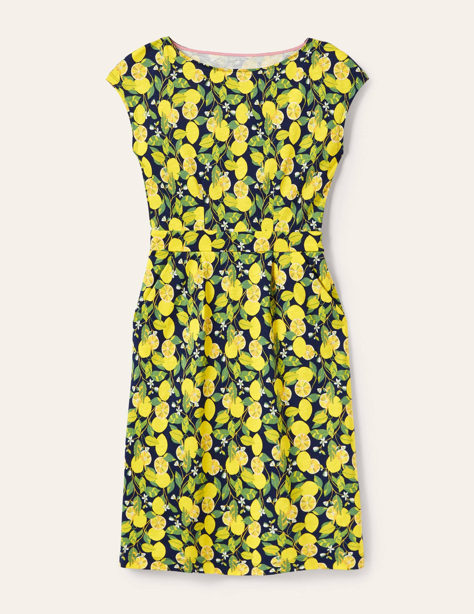 Florrie Jersey Dress-French Navy, Lemon Vine - Image 5