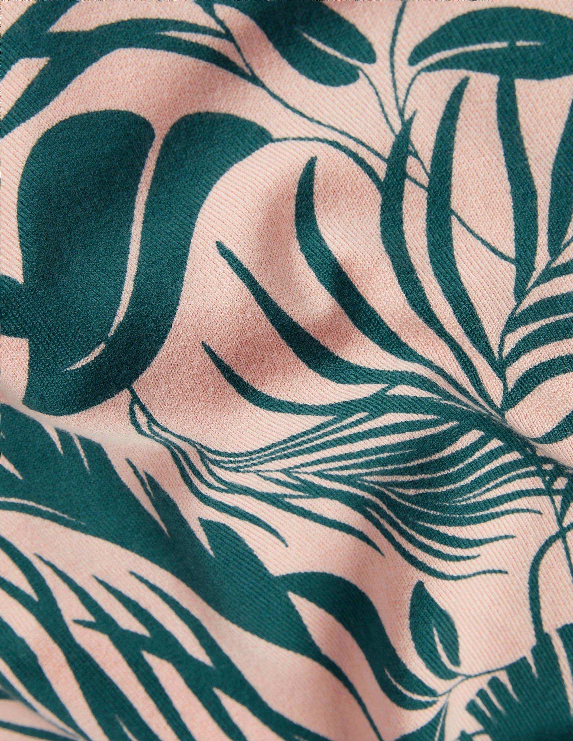 Cotton Crew Neck Sweater-Milkshake, Tropic Foliage - Image 6