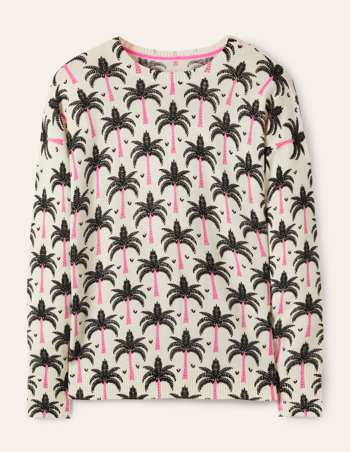 Margot Cashmere Sweater-Ivory, Paradise Palm - Image 5