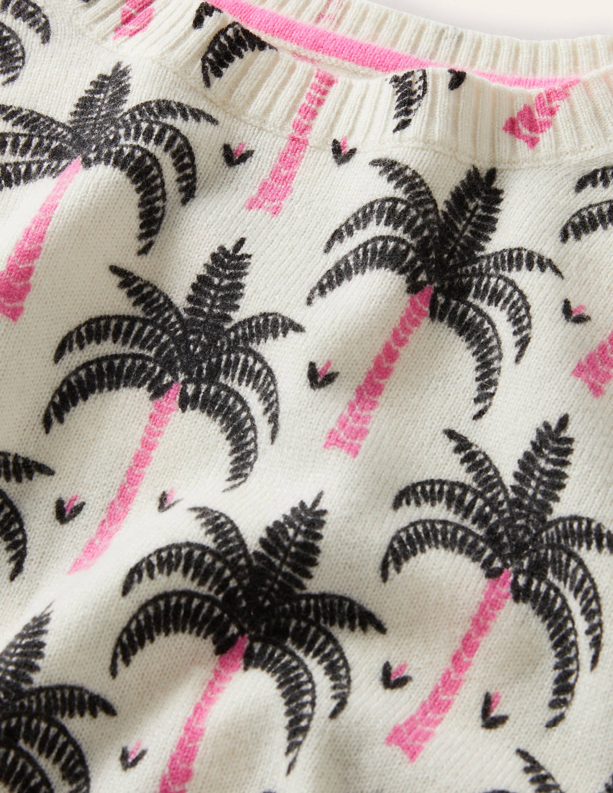 Margot Cashmere Sweater-Ivory, Paradise Palm - Image 6