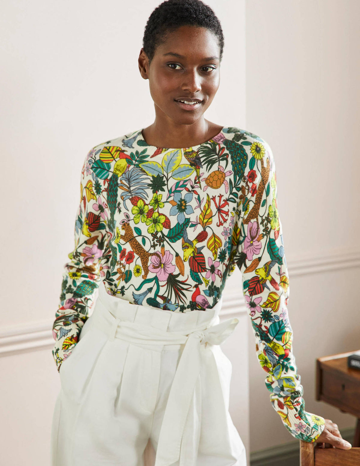 Margot Cashmere Sweater-Multi, Exotic Paradise - Image 1