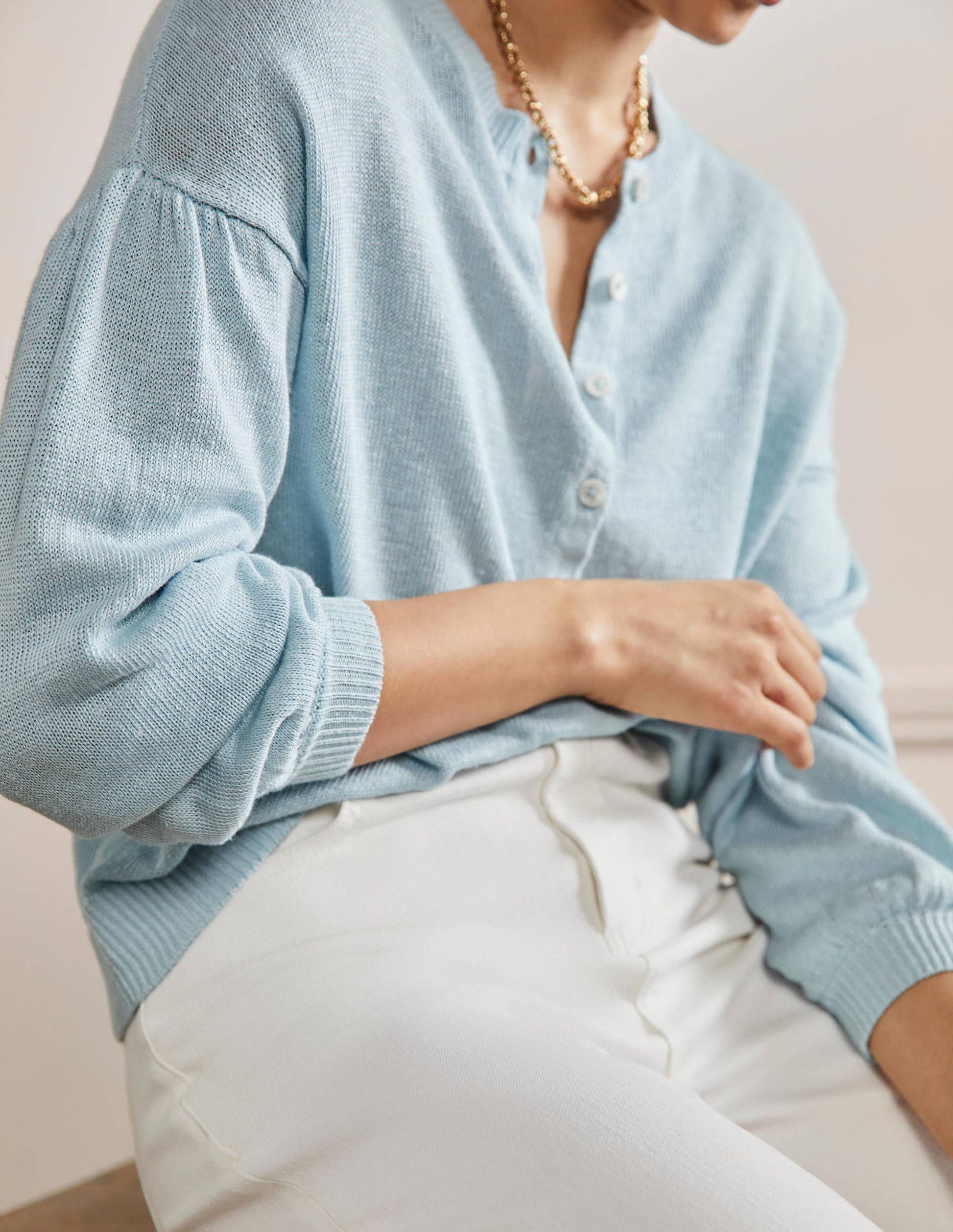 Leandra Linen Henley Sweater-Dawn Sky-2