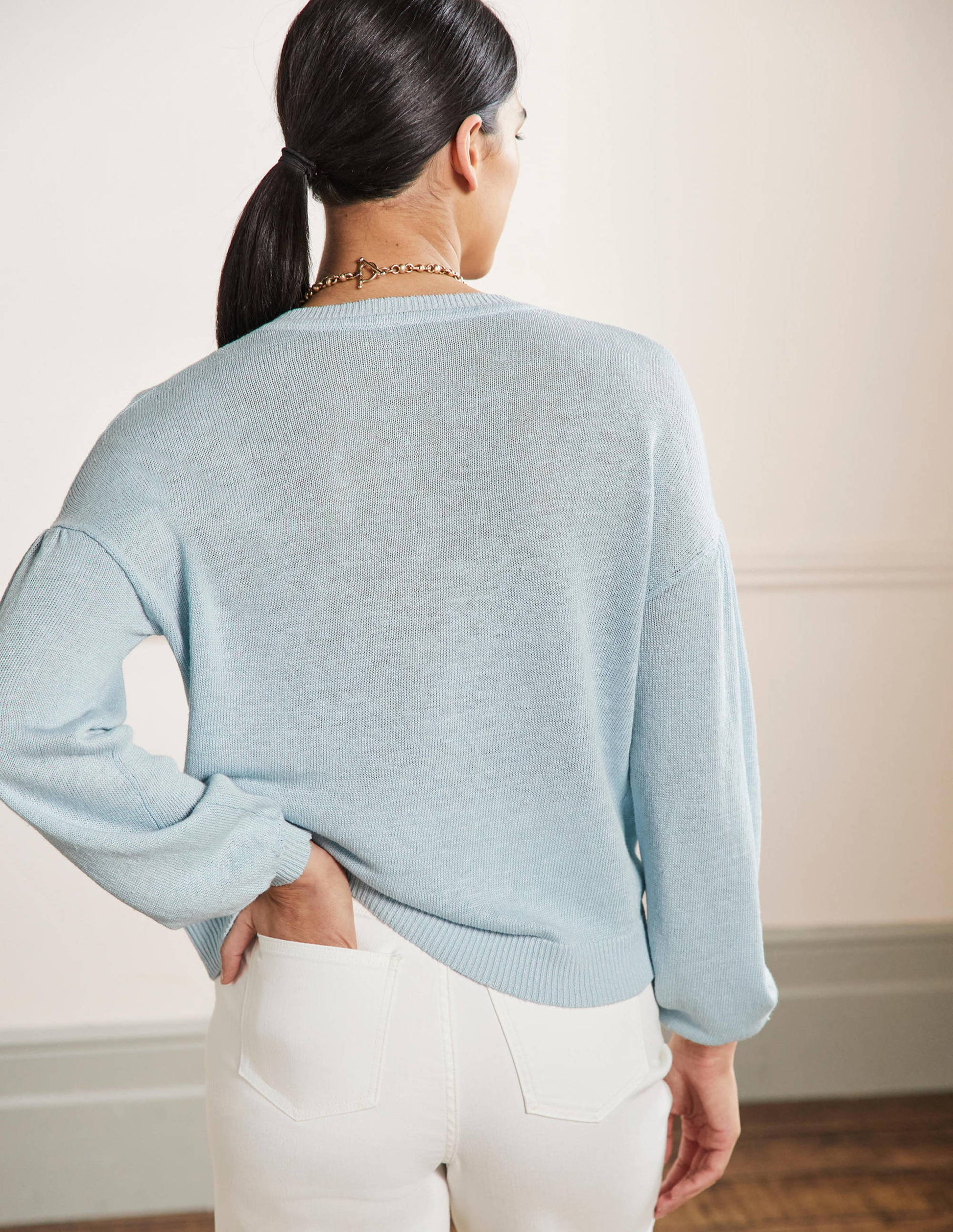 Leandra Linen Henley Sweater-Dawn Sky-3
