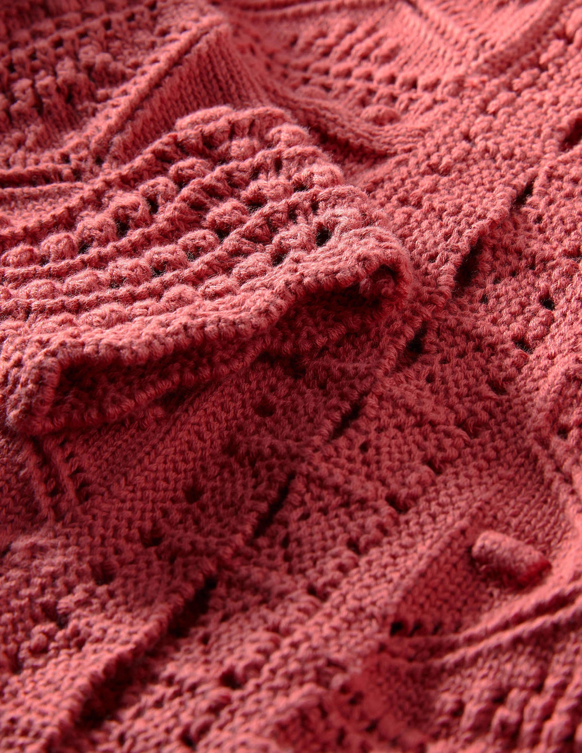 Claudia Textured Knit Cardigan-Dusty Red - Image 5
