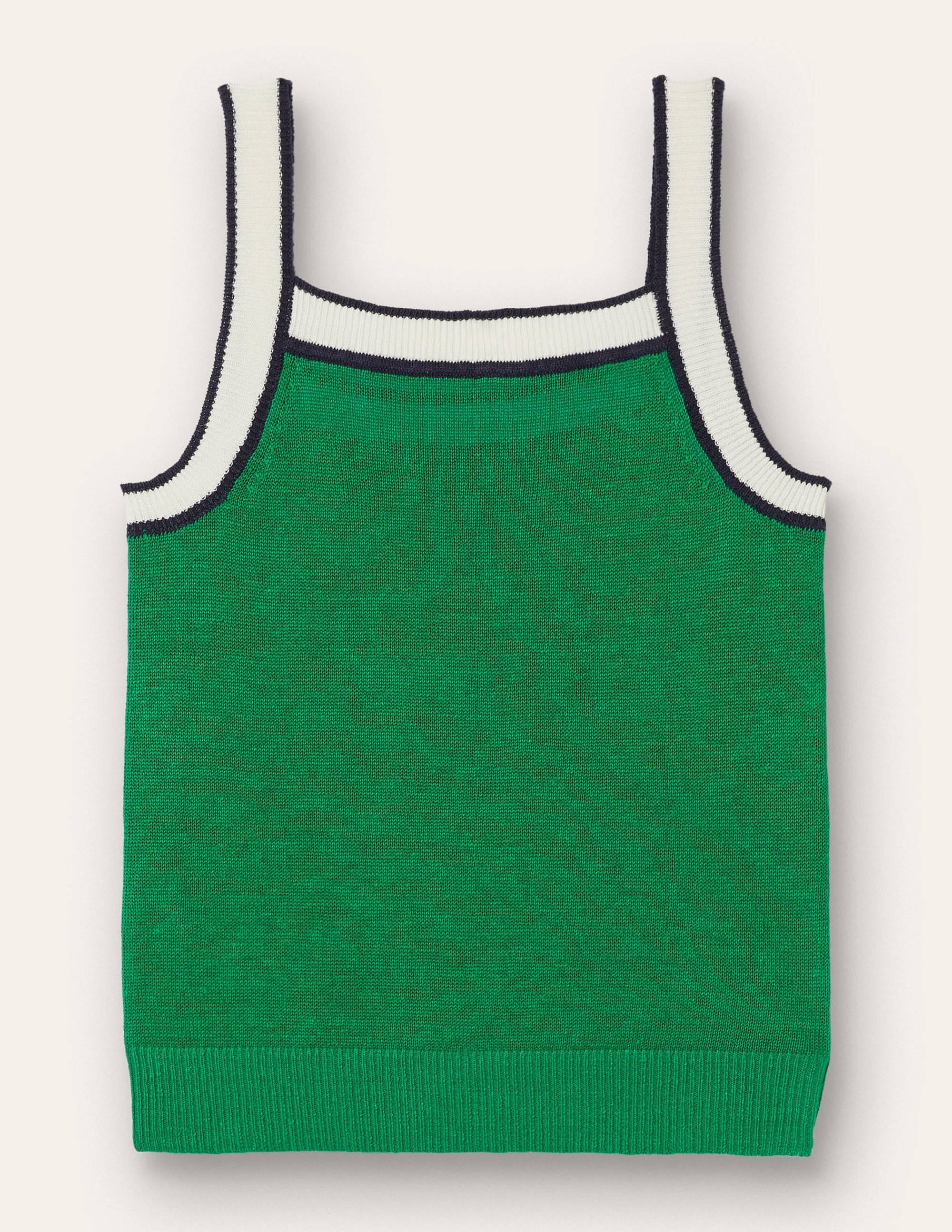 Square Neck Linen Tank-Highland Green - Image 6
