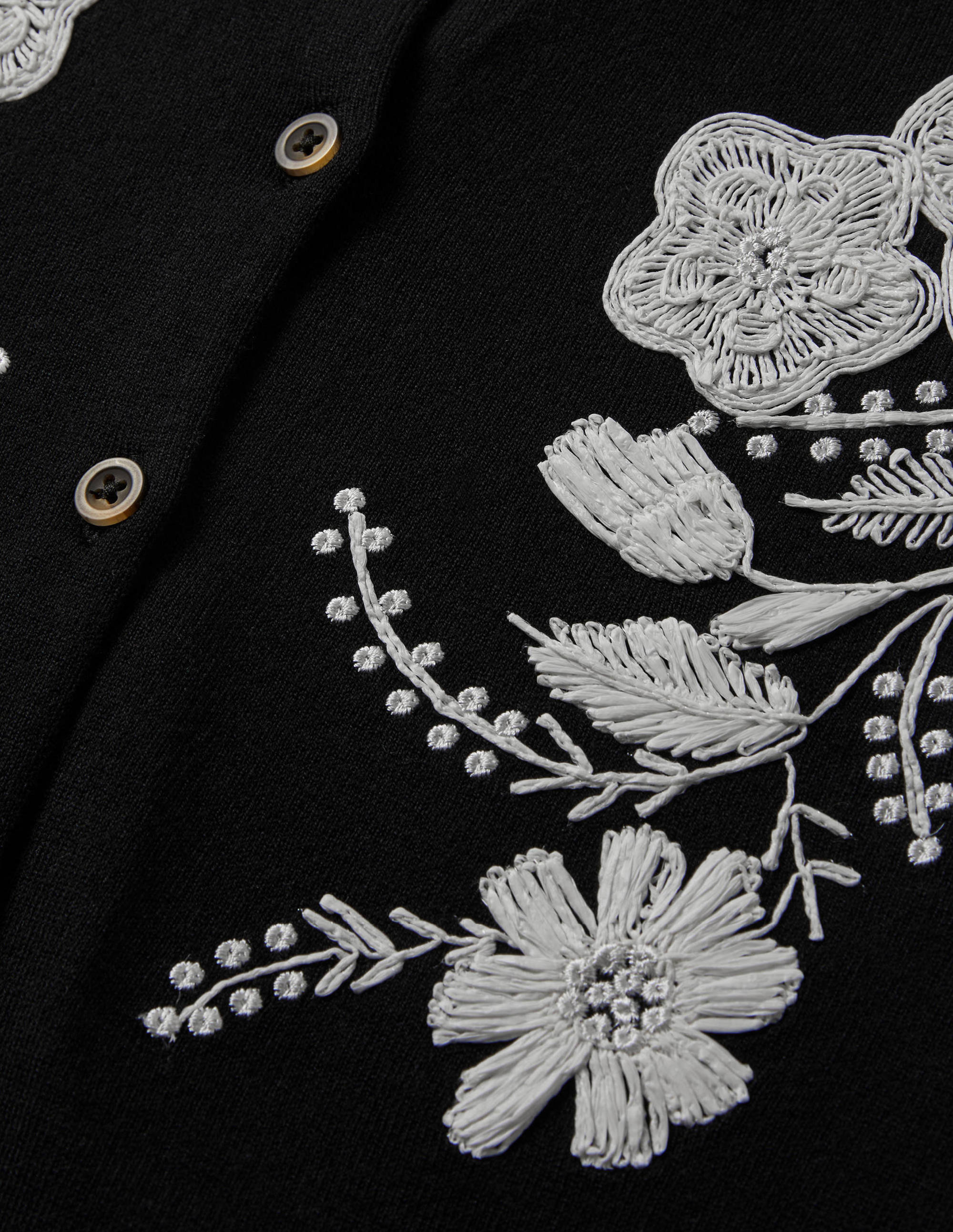Embroidered Blouson Cardigan-Black - Image 6