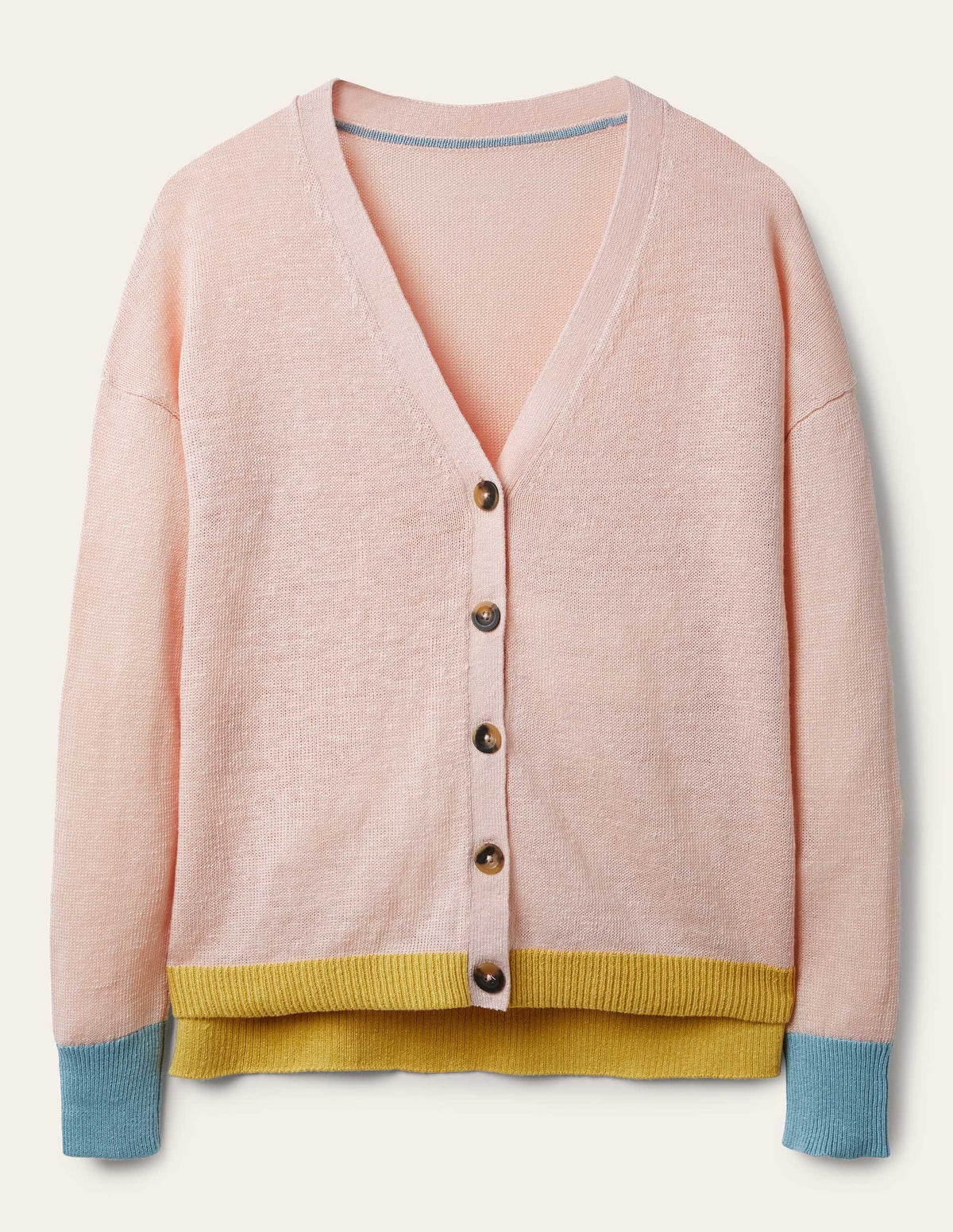 Colourblock Linen Cardigan-Milkshake Colourblock-6