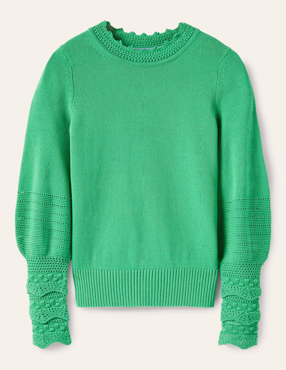 Sleeve Detail Knitted Sweater-Green Lagoon-6