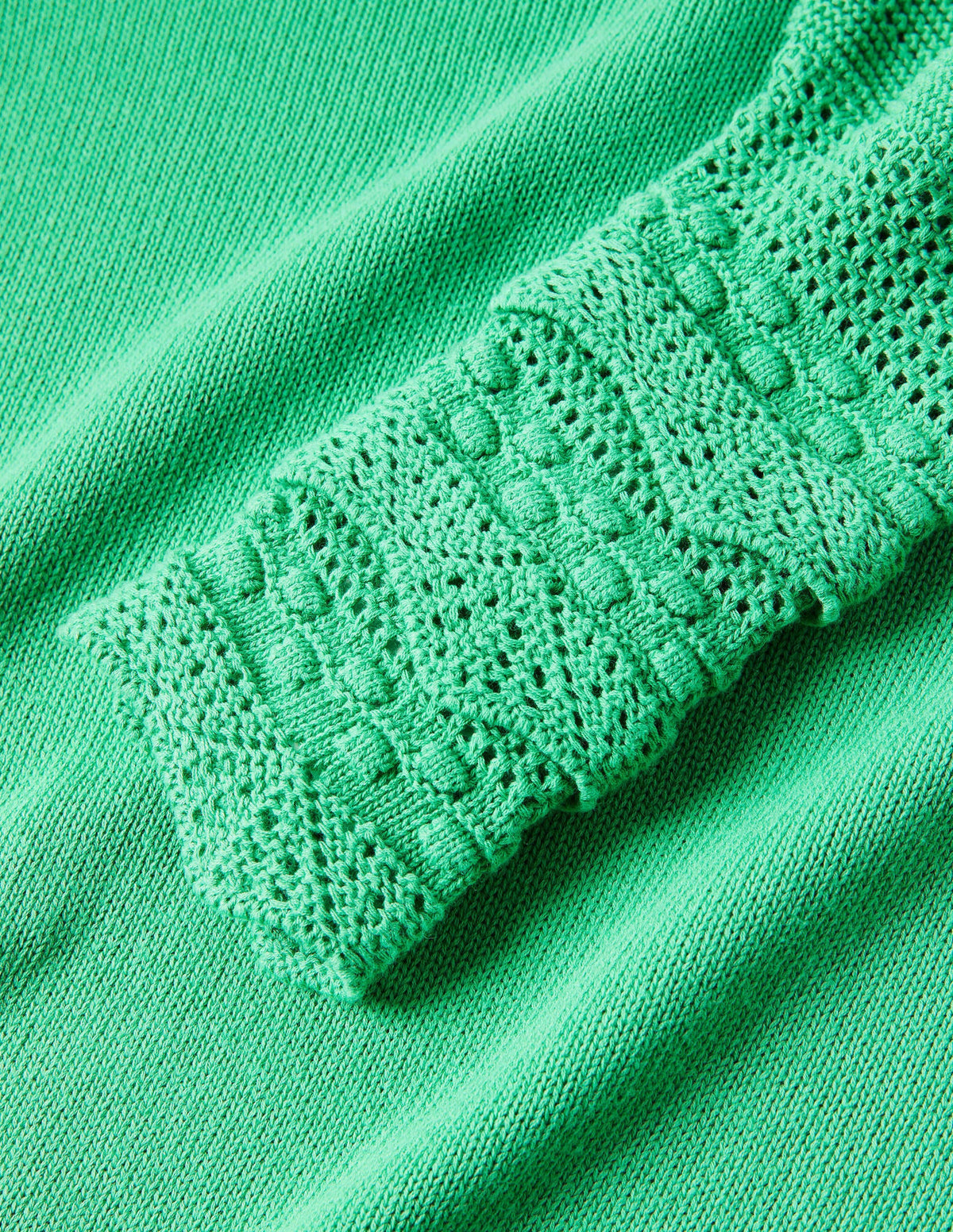 Sleeve Detail Knitted Sweater-Green Lagoon-7