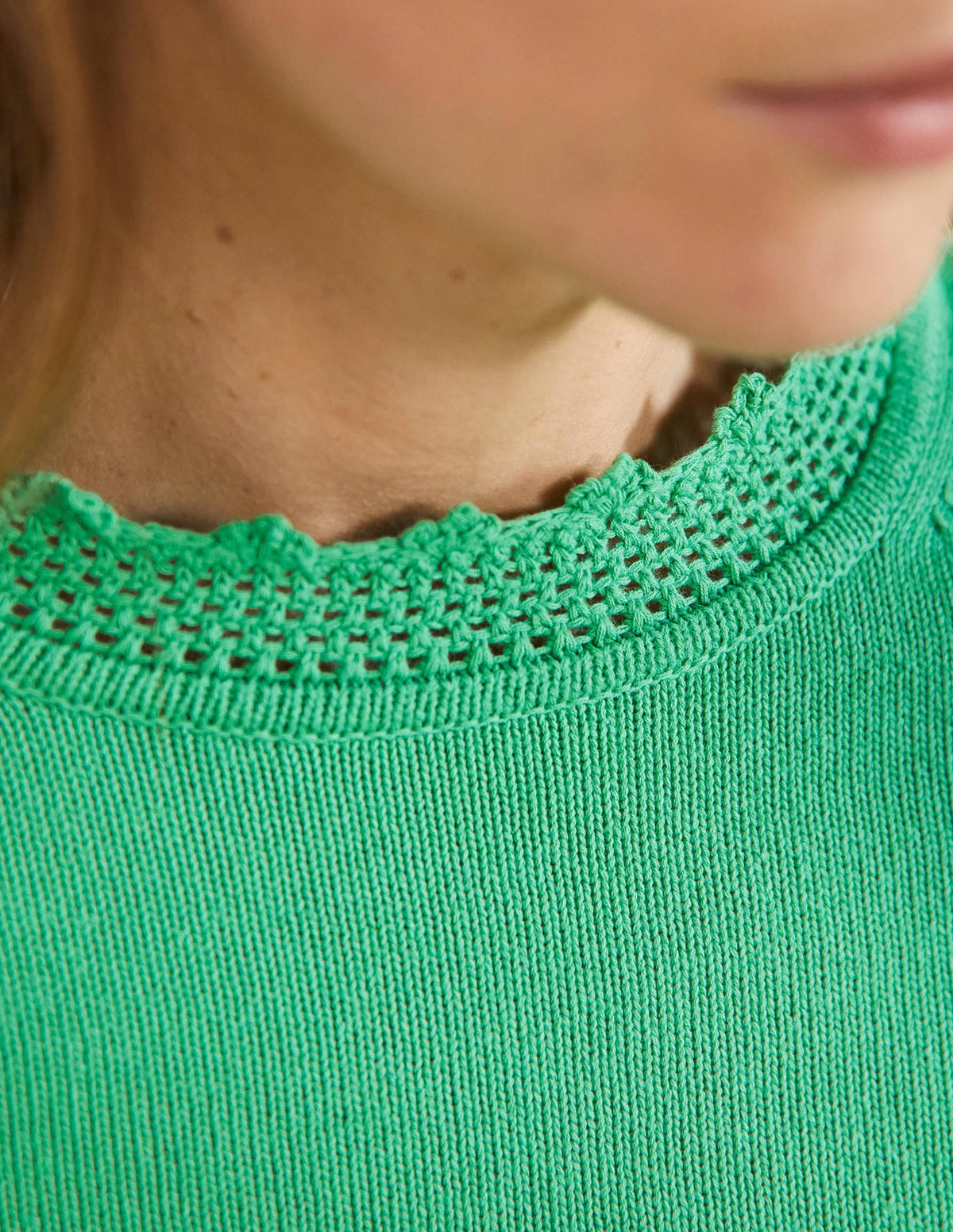 Sleeve Detail Knitted Sweater-Green Lagoon-2