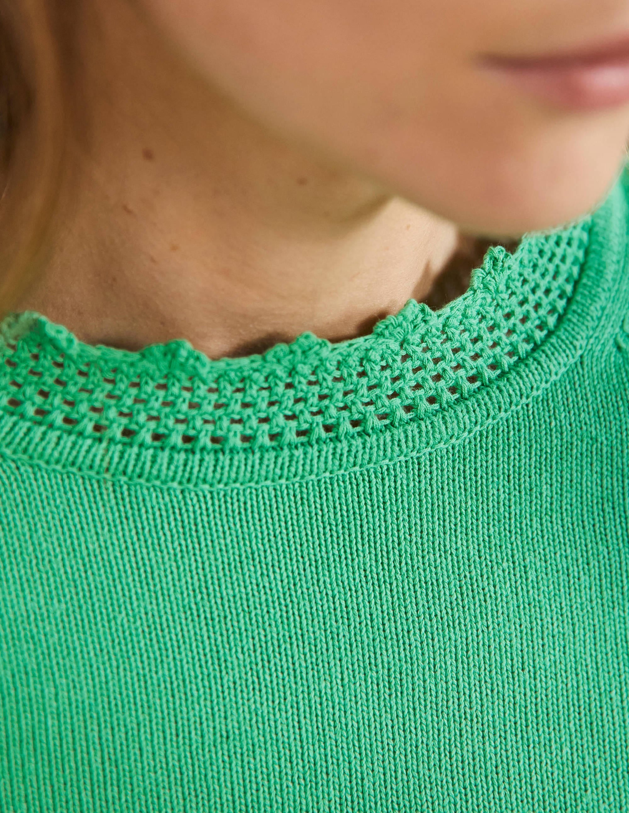 Sleeve Detail Knitted Sweater-Green Lagoon - Image 2