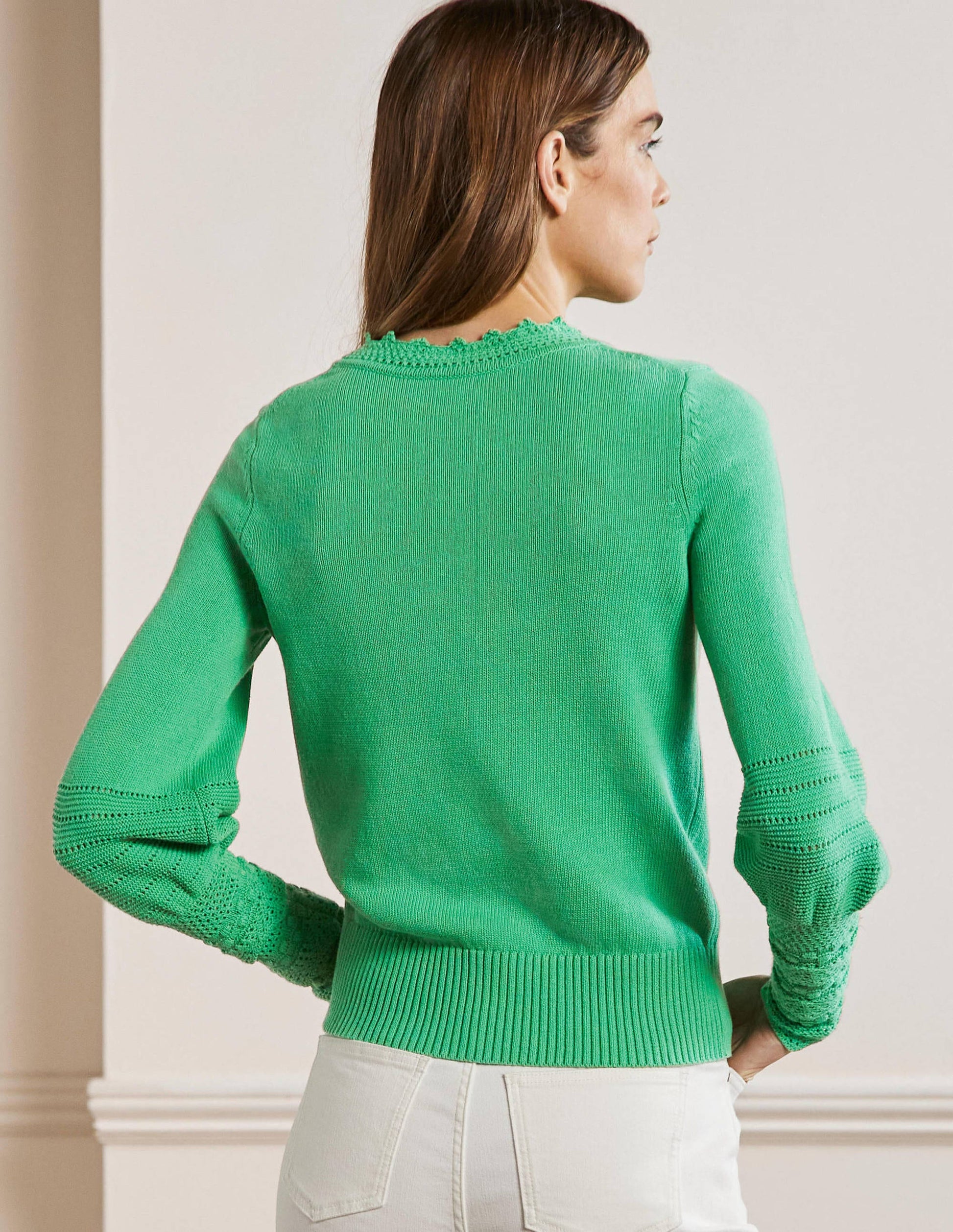 Sleeve Detail Knitted Sweater-Green Lagoon-3