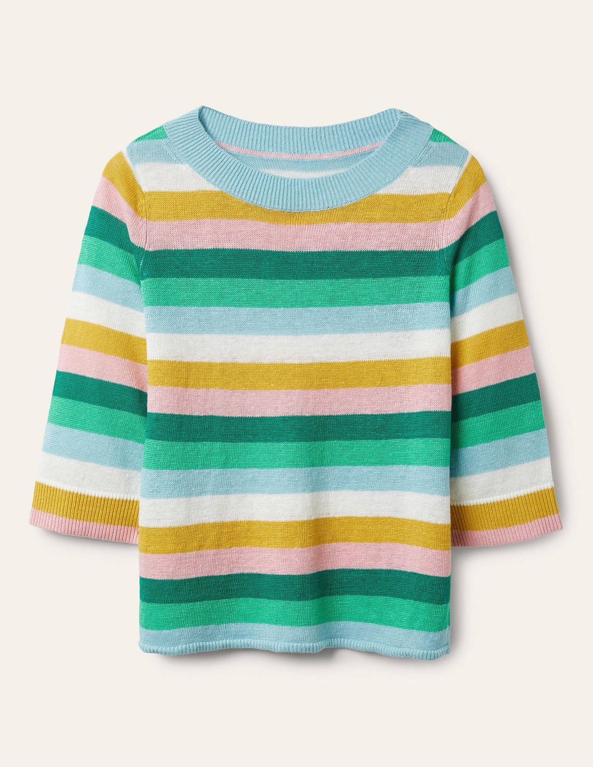 Relaxed Linen Sweater-Shady Glade, Green Rainbow-6