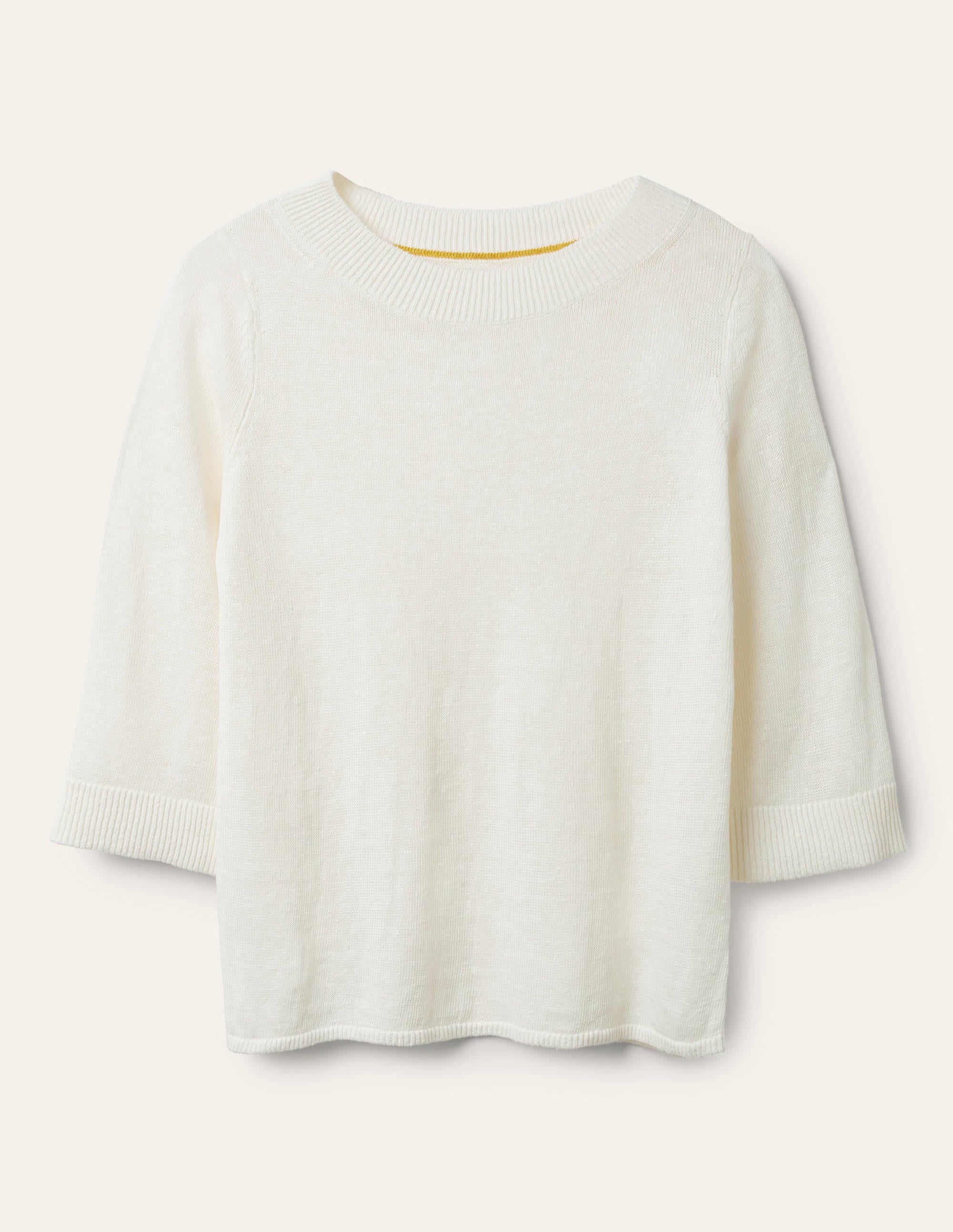 Relaxed Linen Sweater-Ivory - Image 5