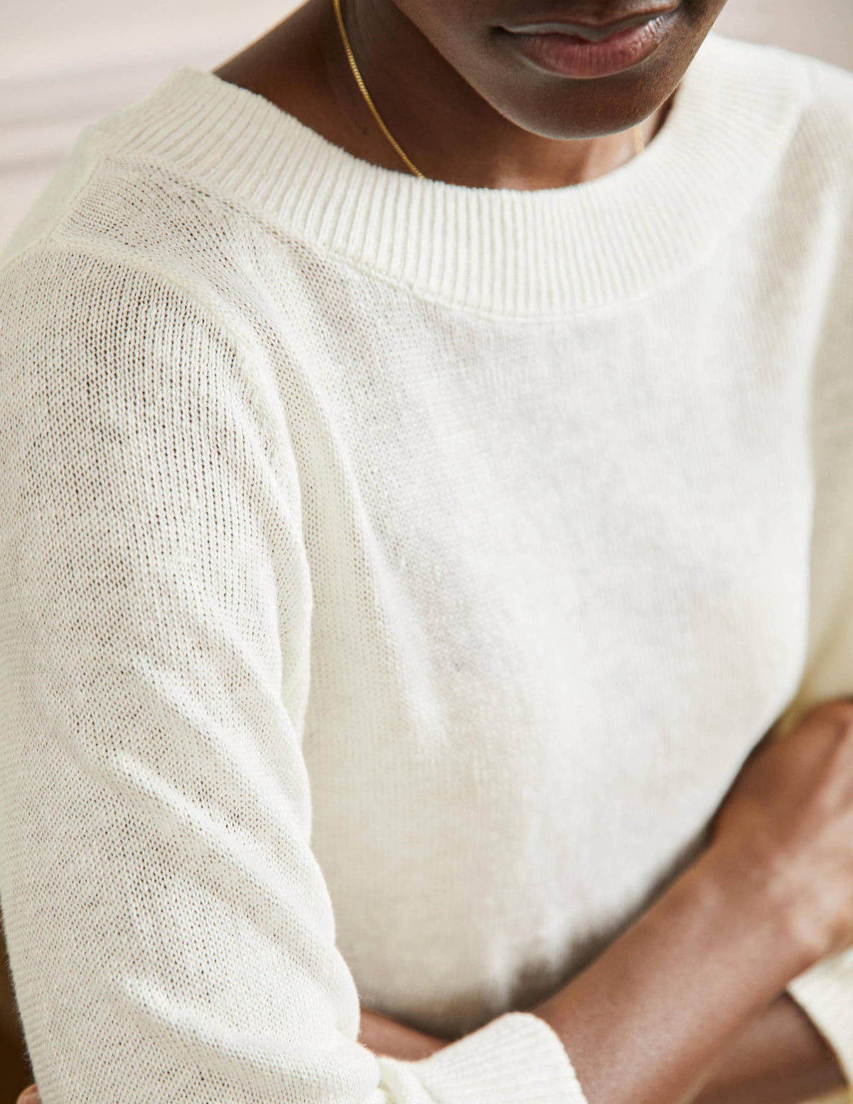 Relaxed Linen Sweater-Ivory-2