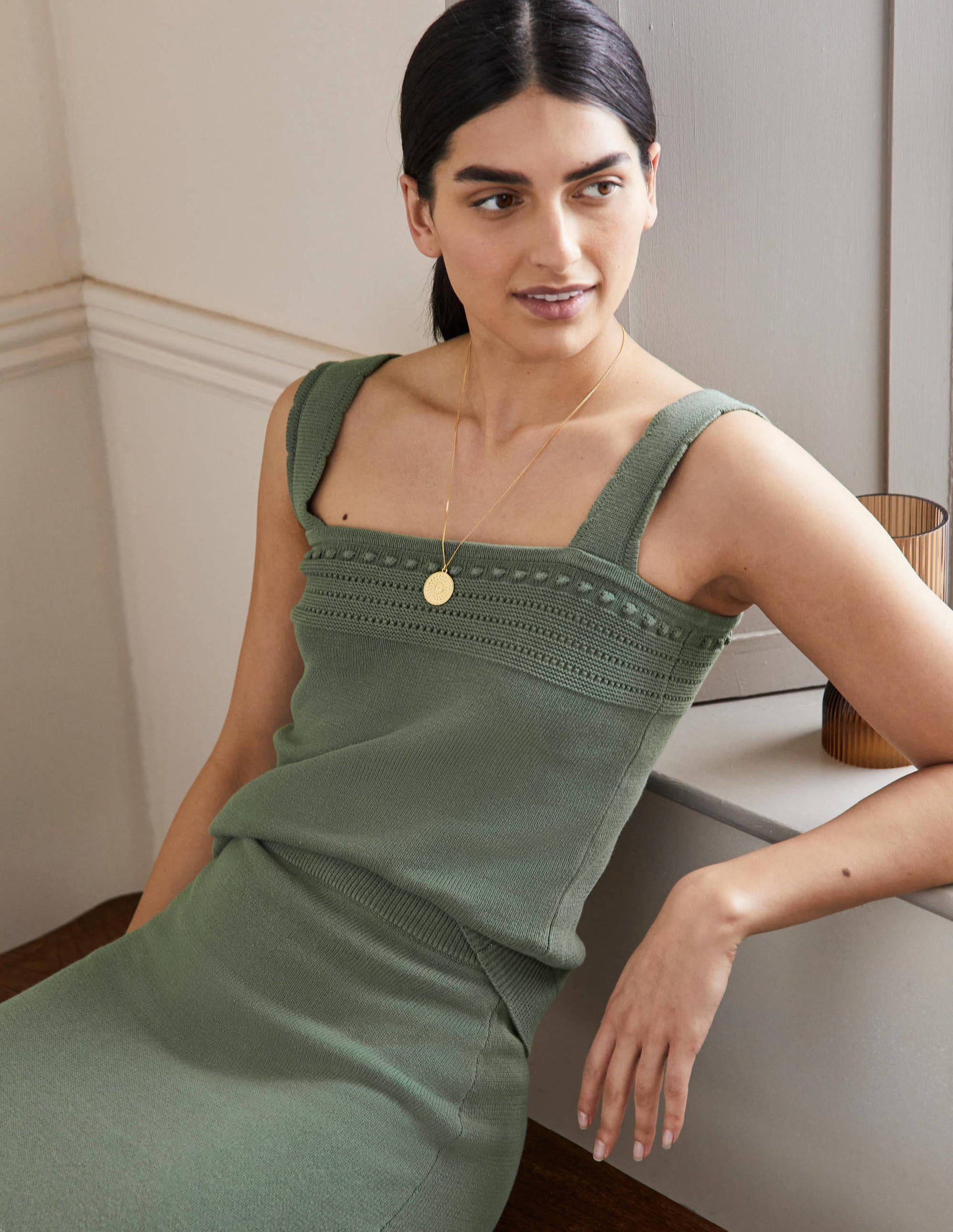 Crochet Detail Knitted Tank-Alder-1