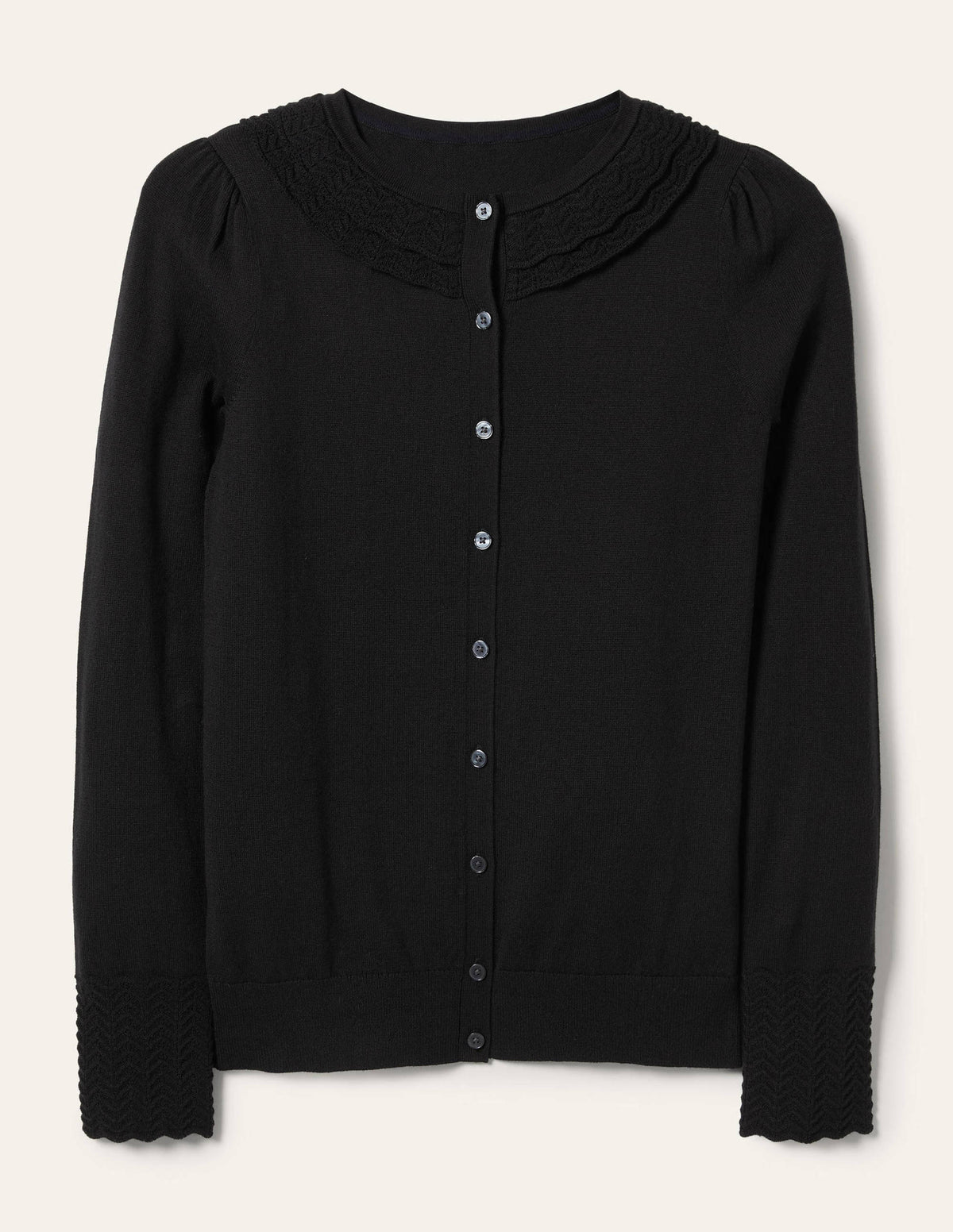 Collar Detail Cardigan-Black-6