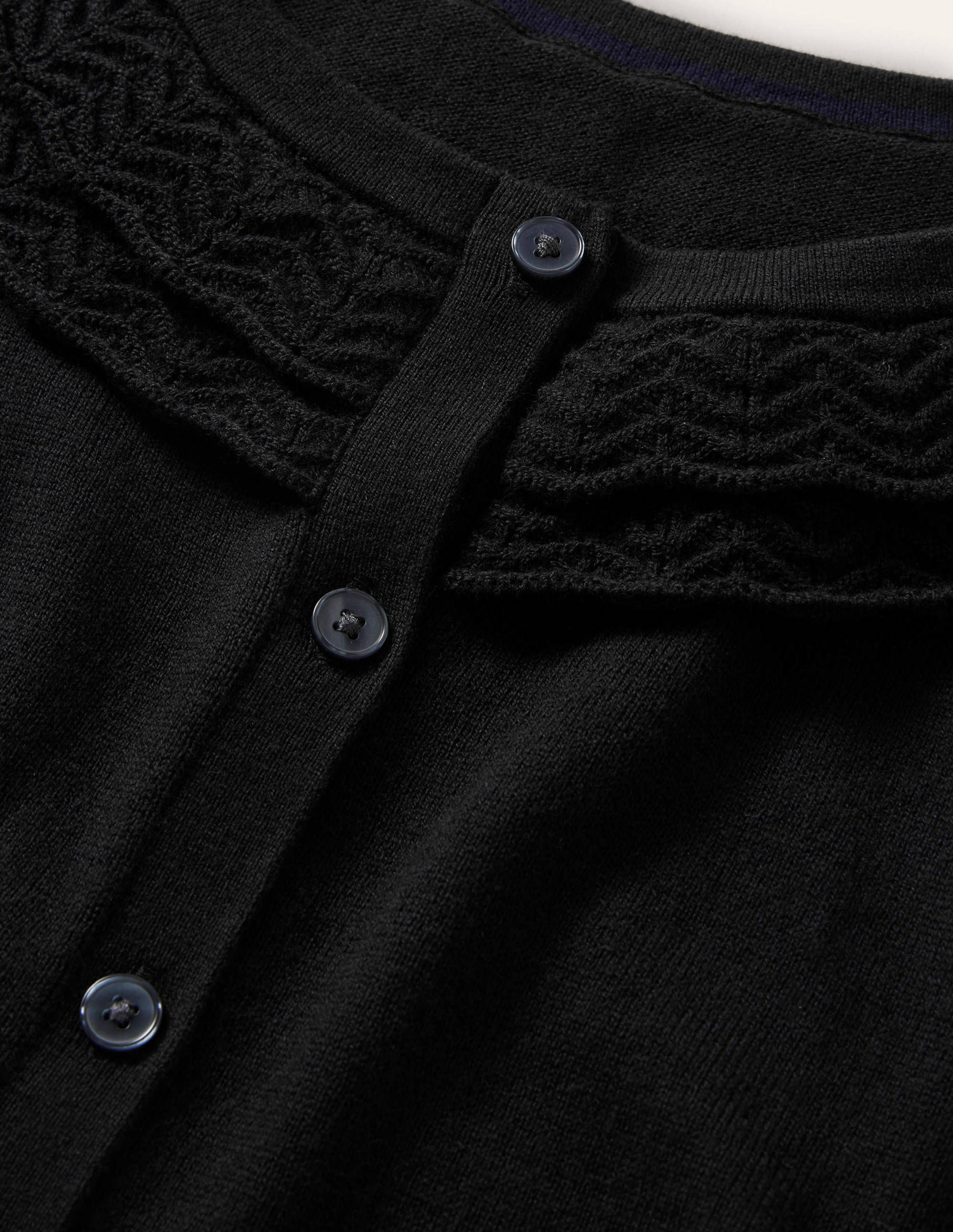 Collar Detail Cardigan-Black - Image 7