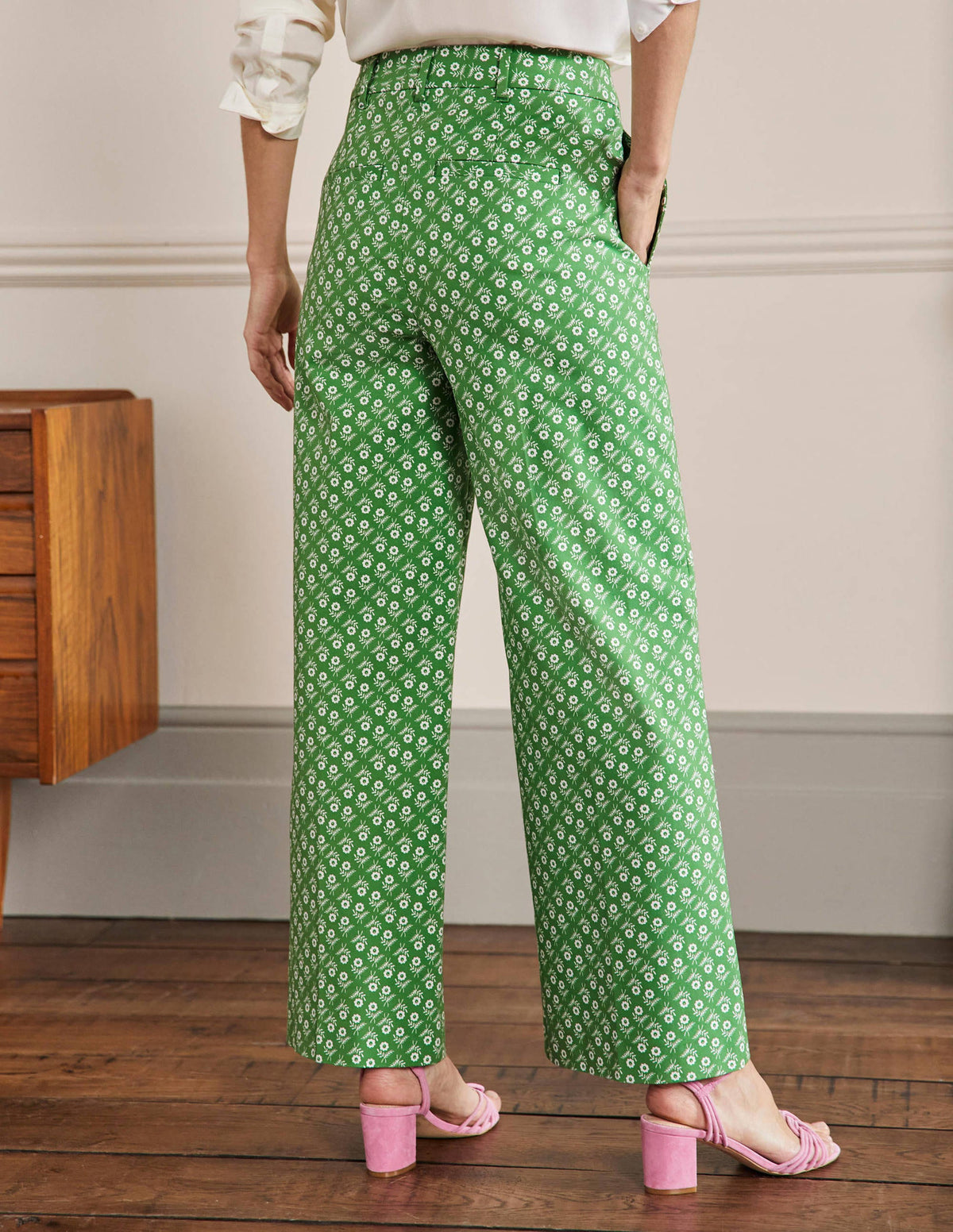High Waisted Richmond Pants-English Ivy, Loose Sprig - Image 3
