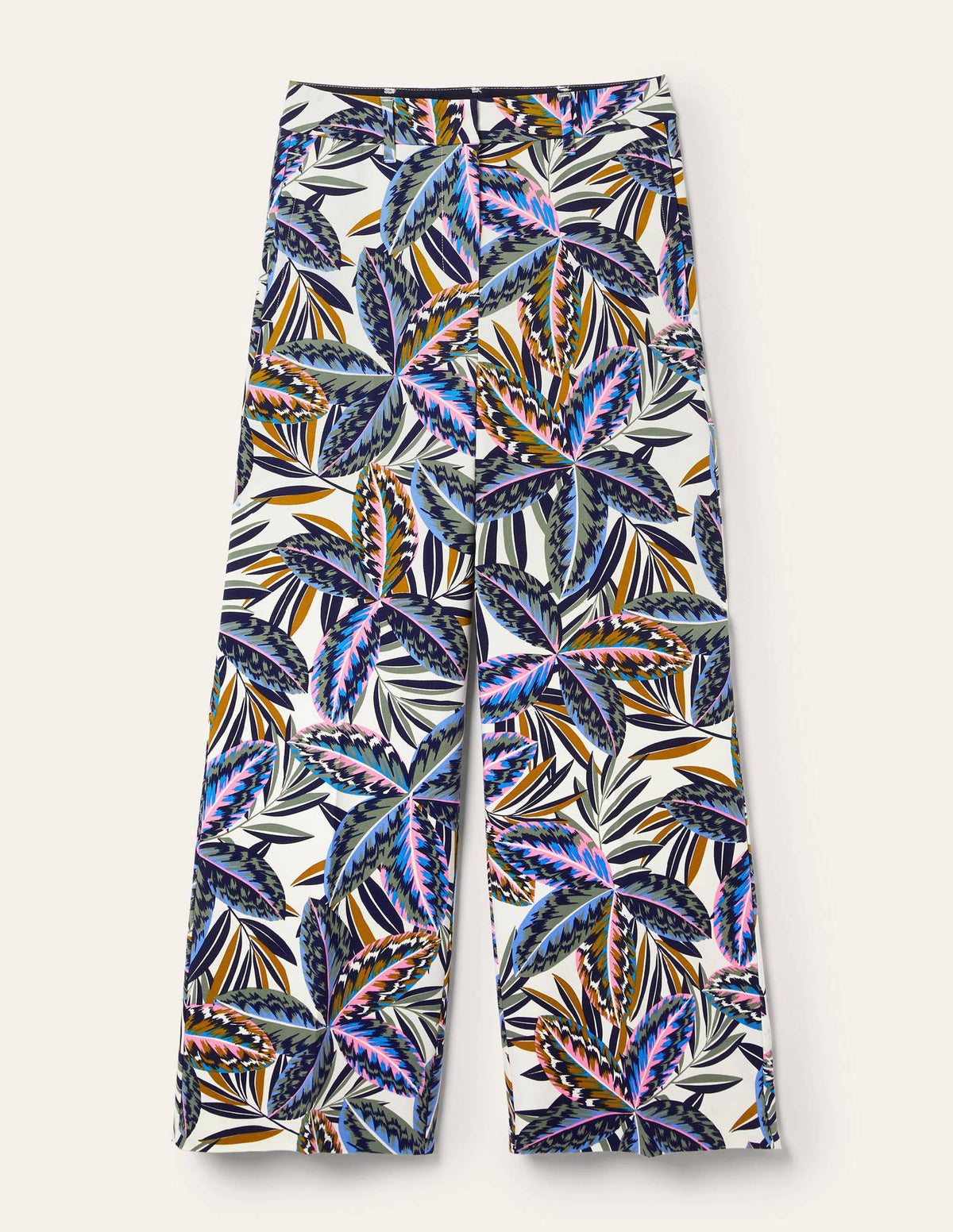 High Waisted Richmond Pants-Multi, Exotic Leaves-5
