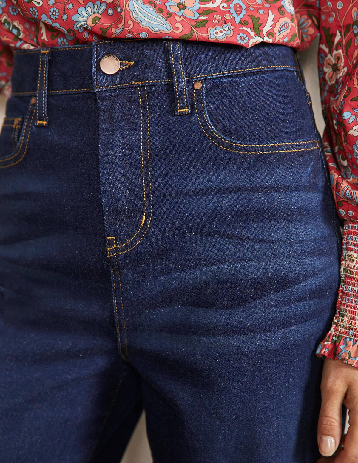 Cropped Wide Leg Jeans-Indigo - Image 2