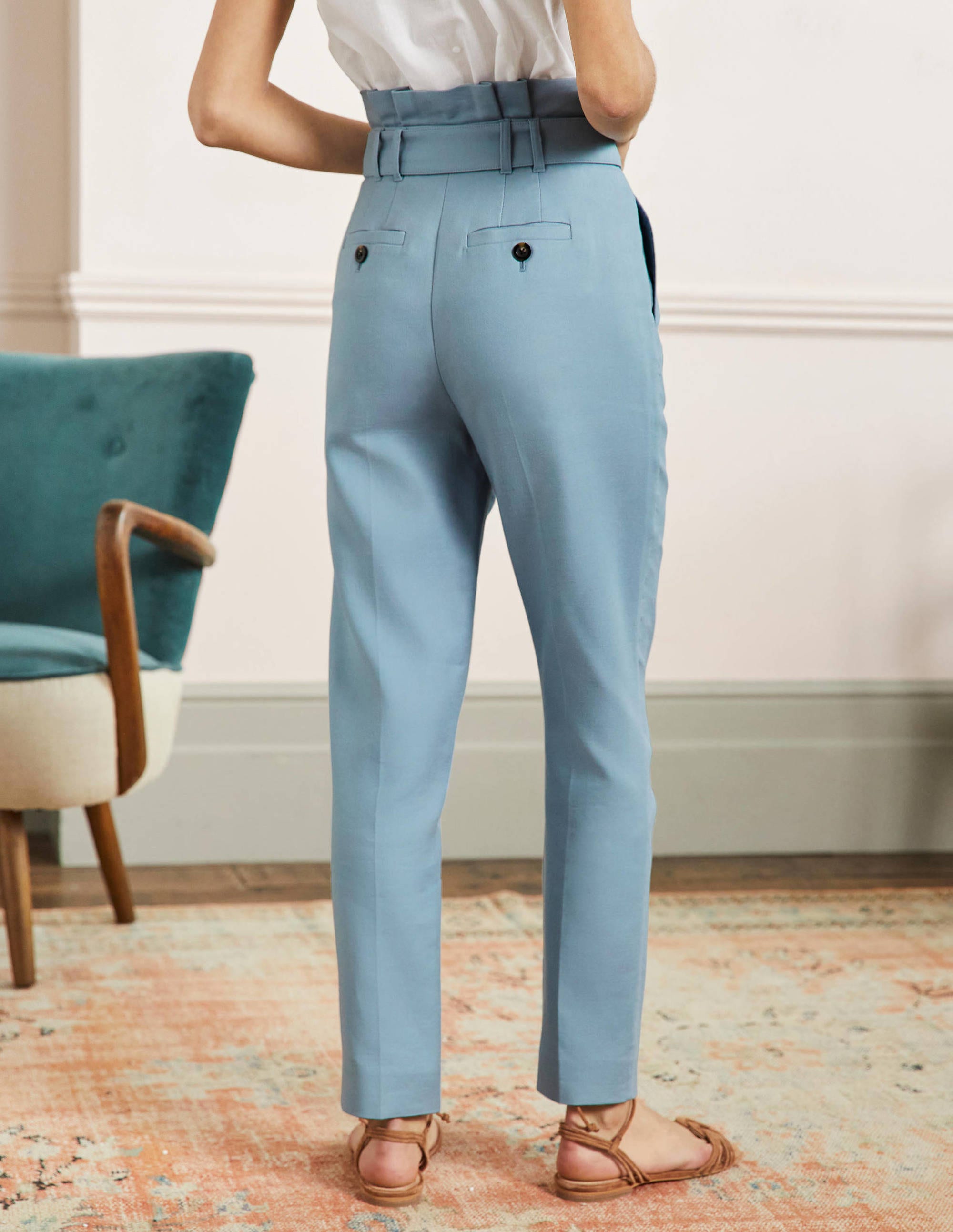 Carrie Paperbag Pants-Mountain Spring Blue - Image 3