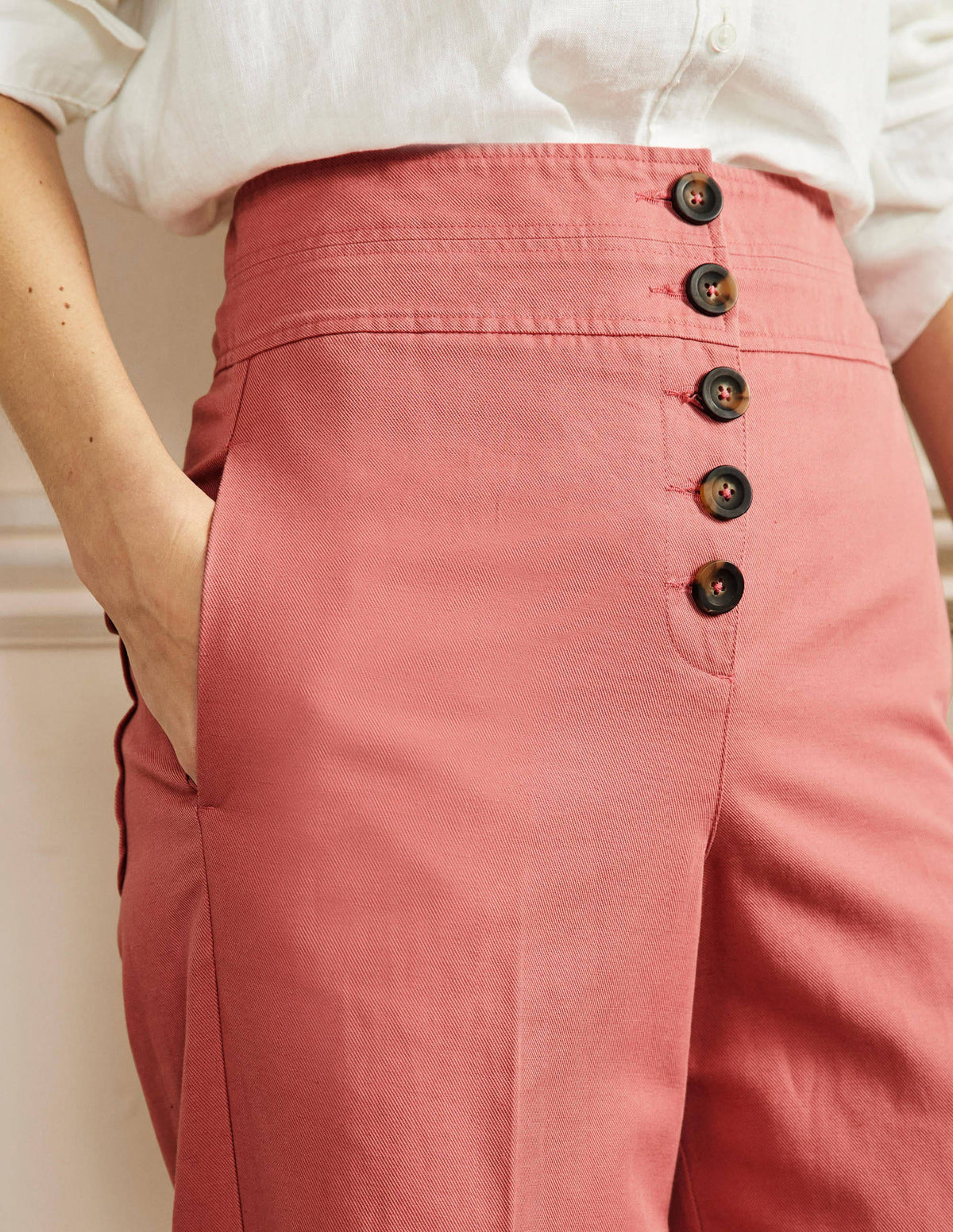 High Waist Flare Pants-Dusty Red - Image 2