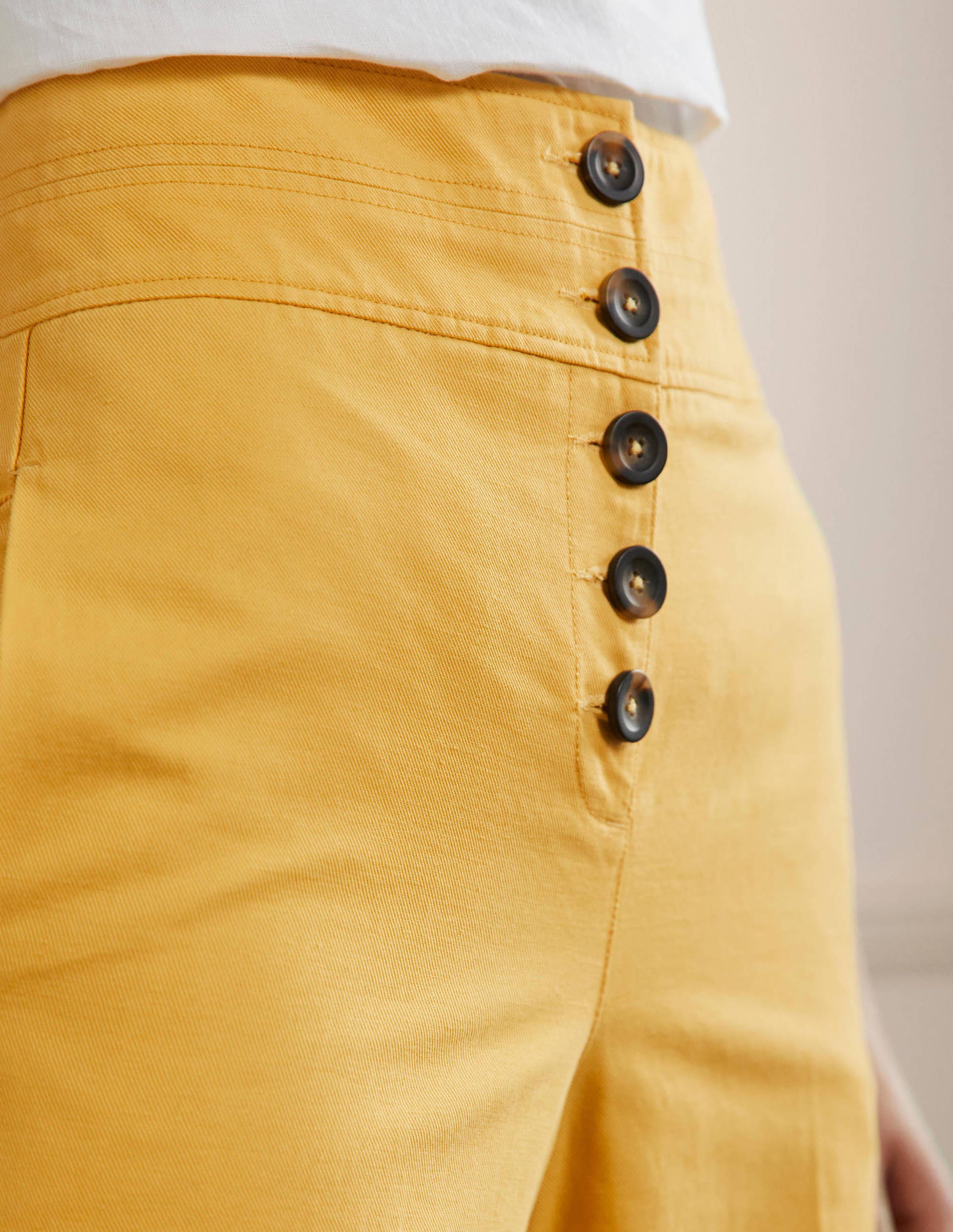 High Waist Flare Pants-Yolk Yellow - Image 2