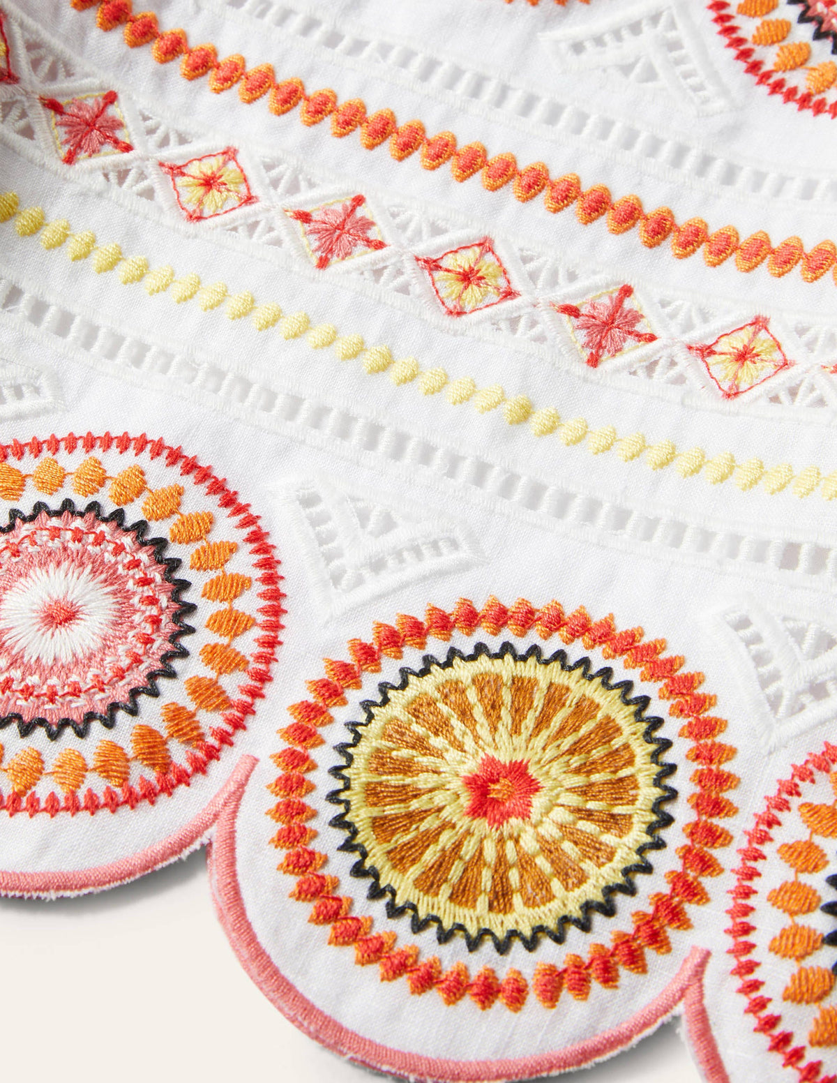 Tamsin Embroidered Shorts-White, Embroidered - Image 5