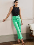Carrie High Waisted Pants-Green Lagoon
