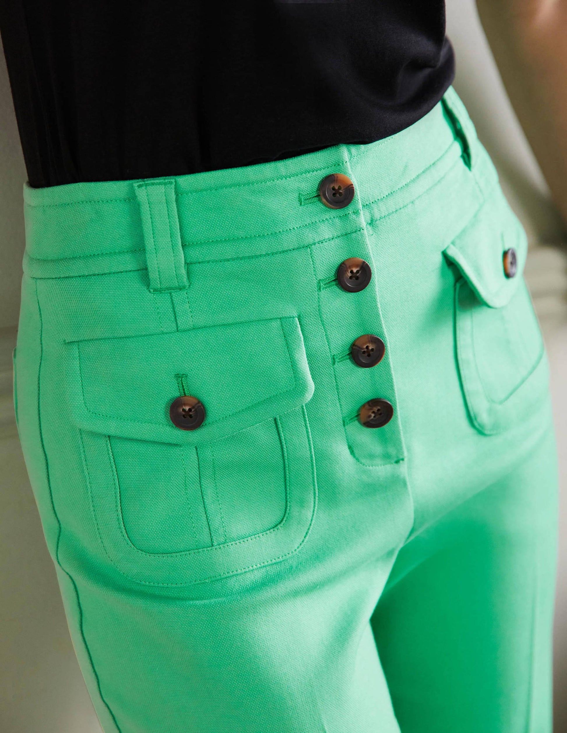 Carrie High Waisted Pants-Green Lagoon-2
