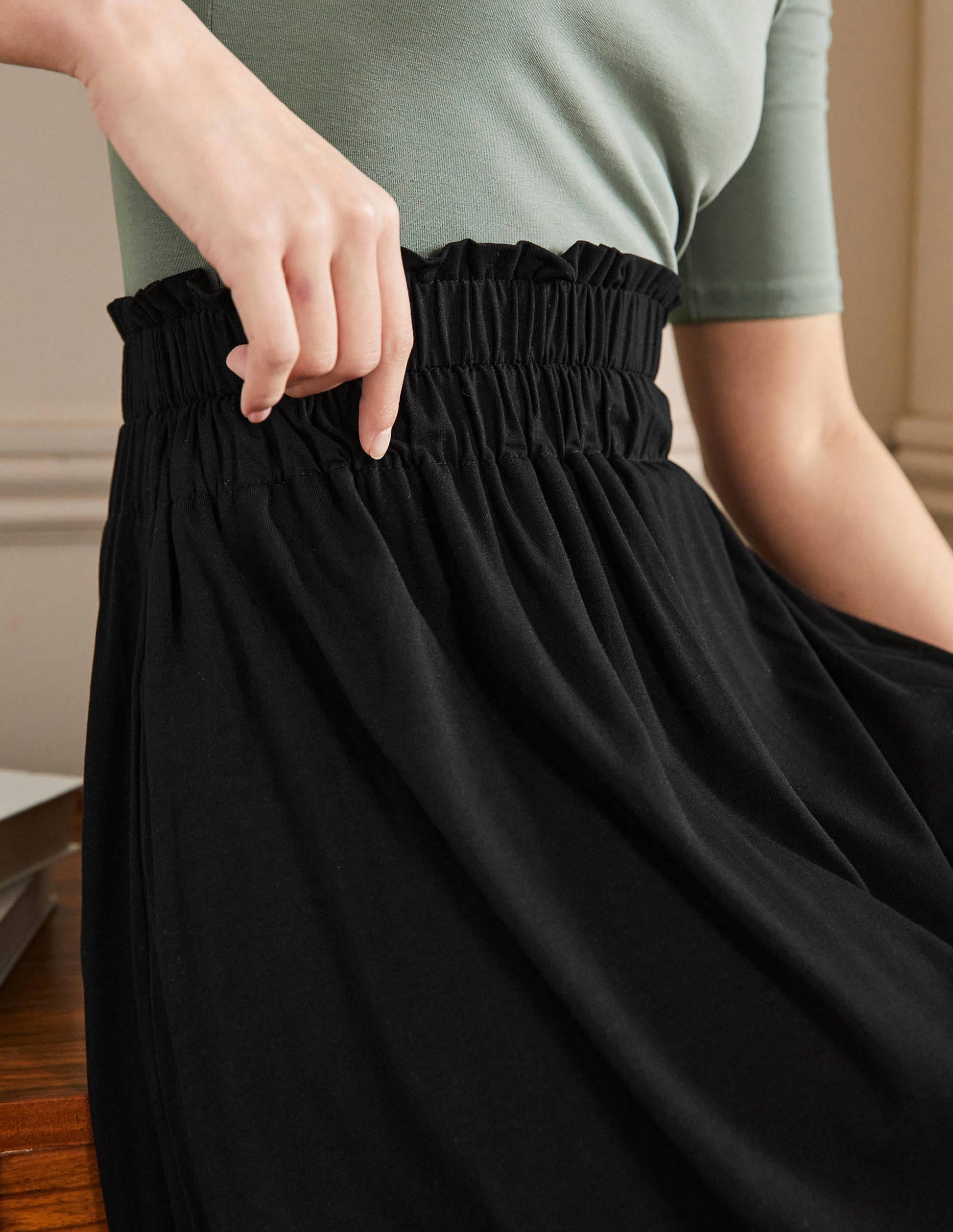 Pull On Jersey Maxi-Black-2
