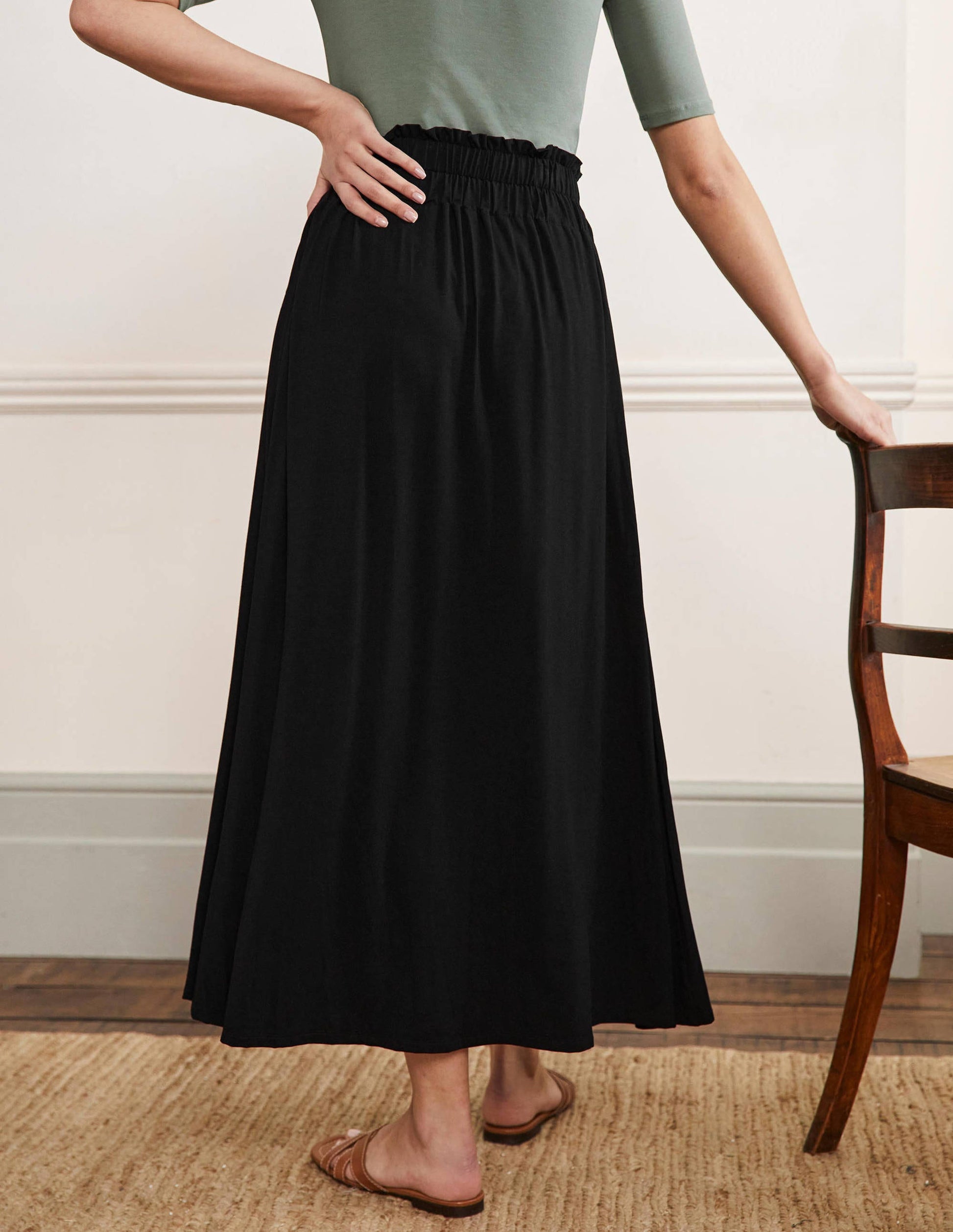 Pull On Jersey Maxi-Black-3