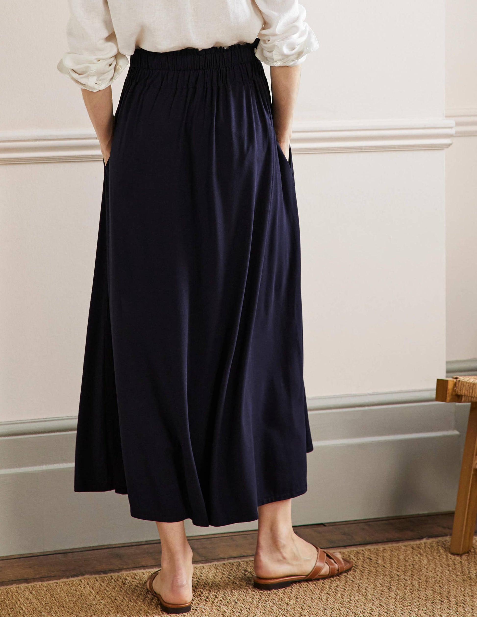 Pull On Jersey Maxi-Navy-3
