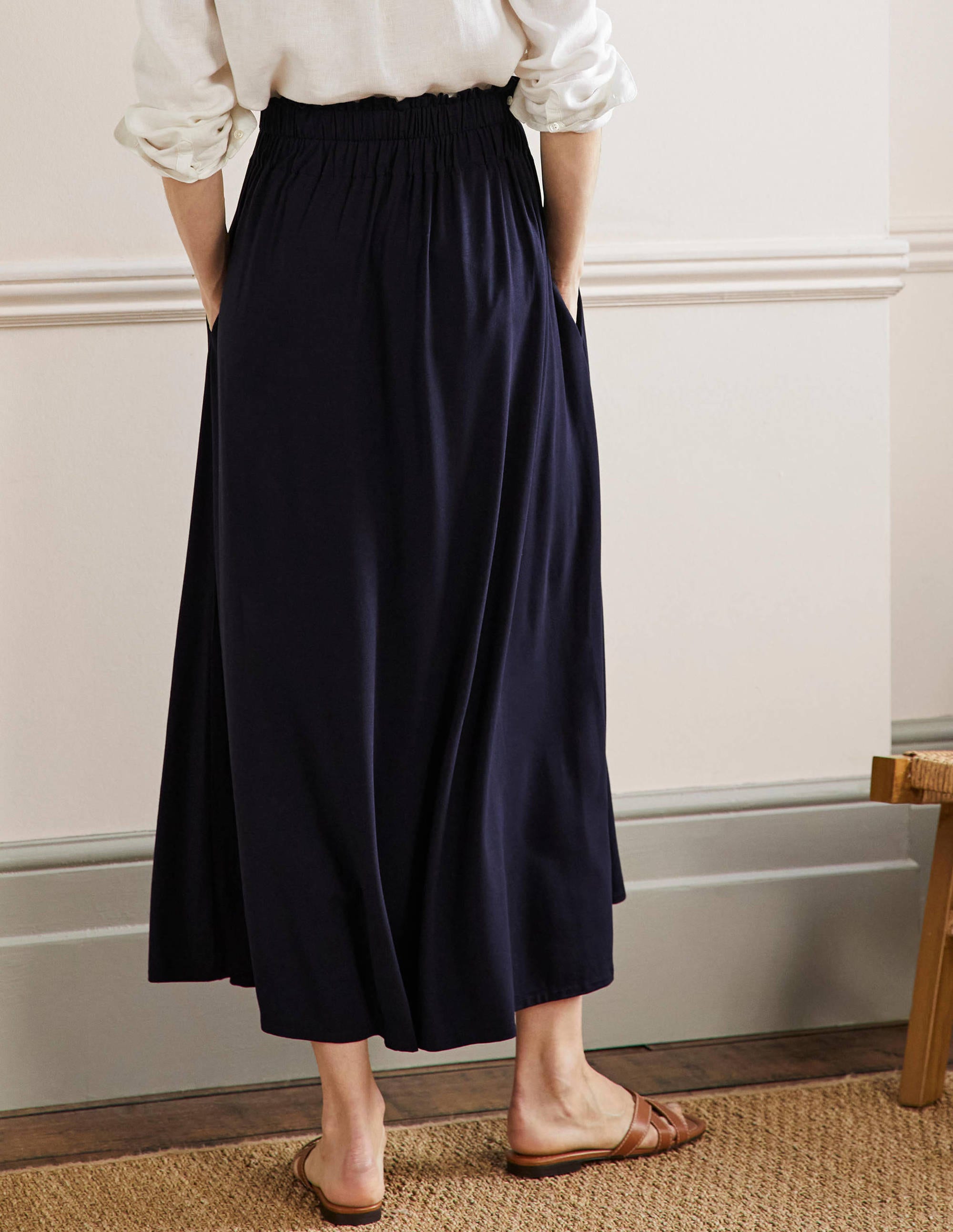Pull On Jersey Maxi-Navy - Image 3
