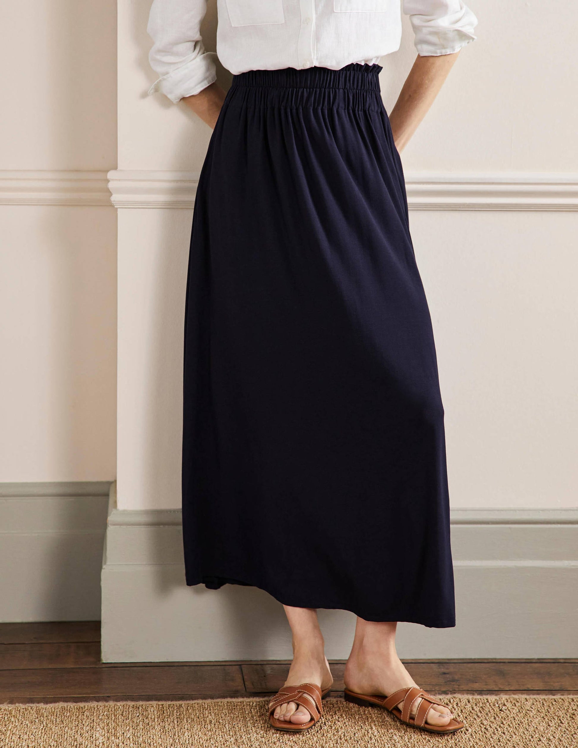 Pull On Jersey Maxi-Navy-4