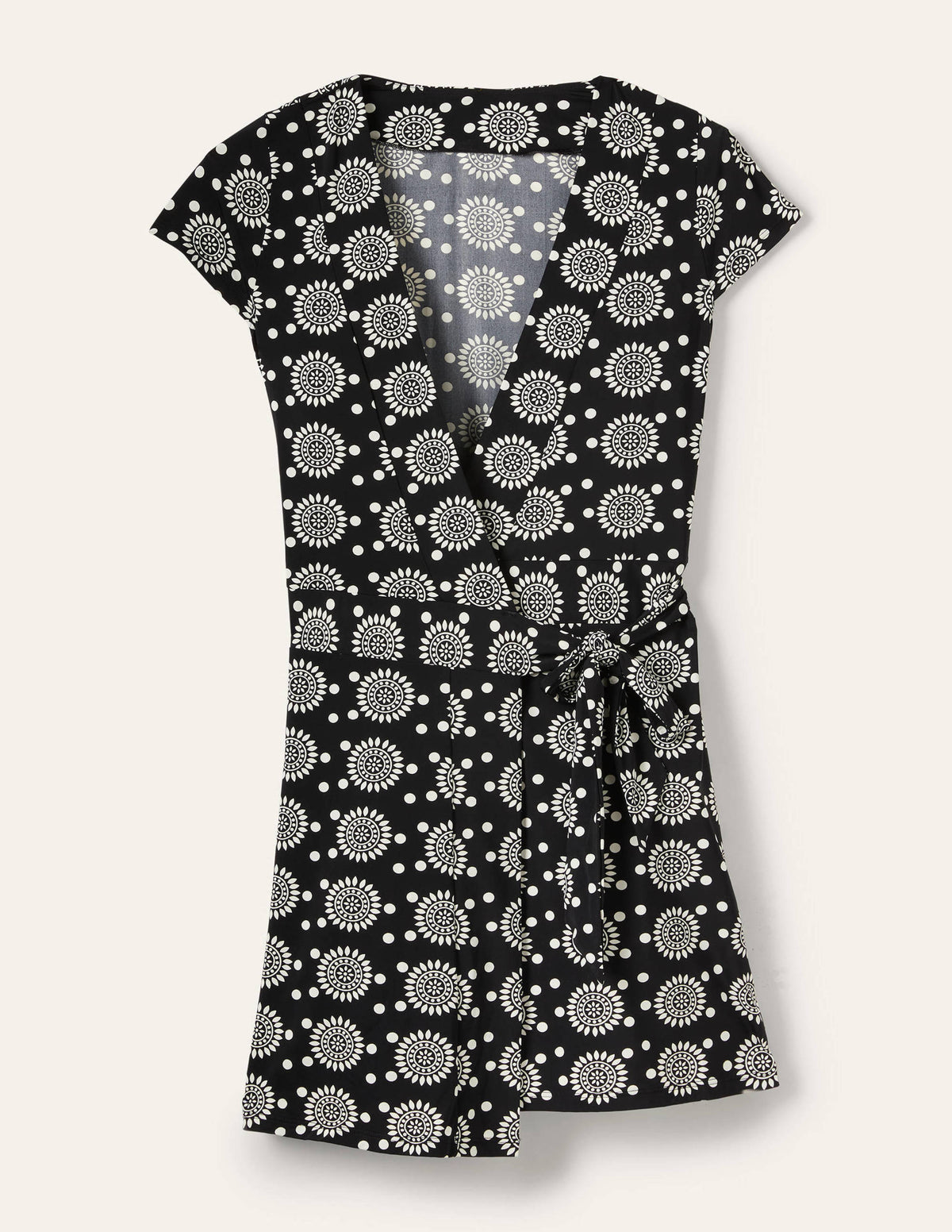 Lefkada Wrap Beach Dress-Black, Sun Geo-6