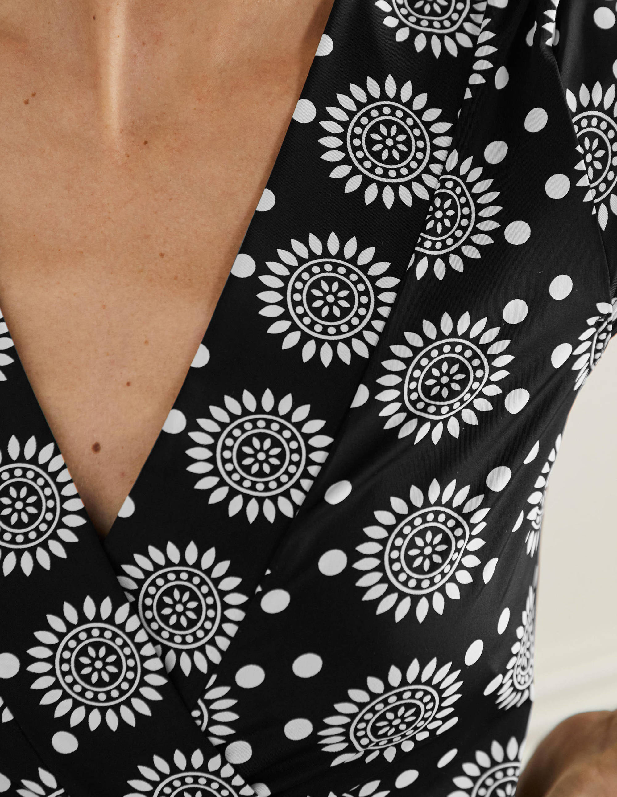 Lefkada Wrap Beach Dress-Black, Sun Geo - Image 2
