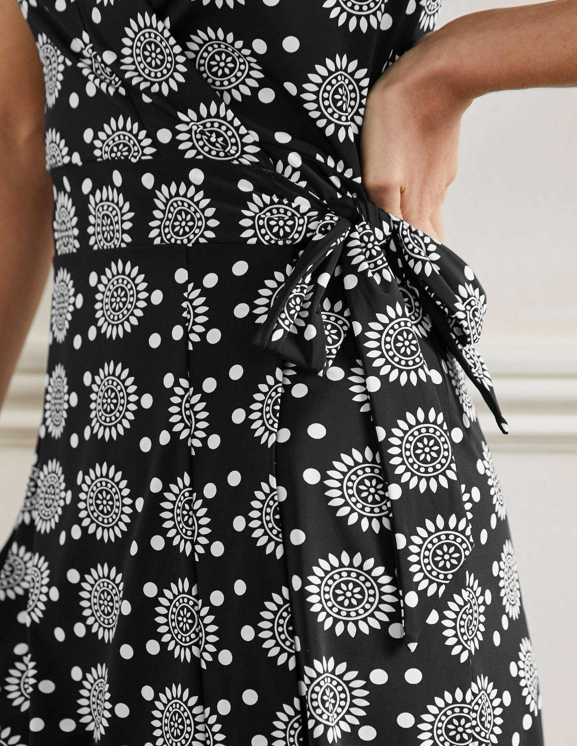Lefkada Wrap Beach Dress-Black, Sun Geo - Image 5
