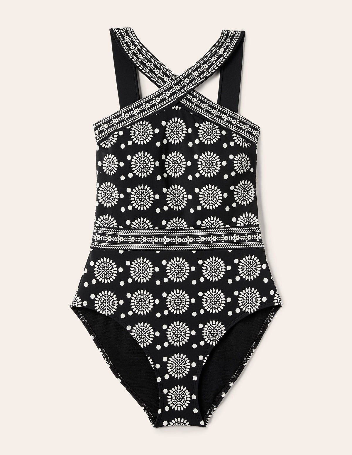 Positano Hotchpotch Swimsuit-Black, Sun Geo-8