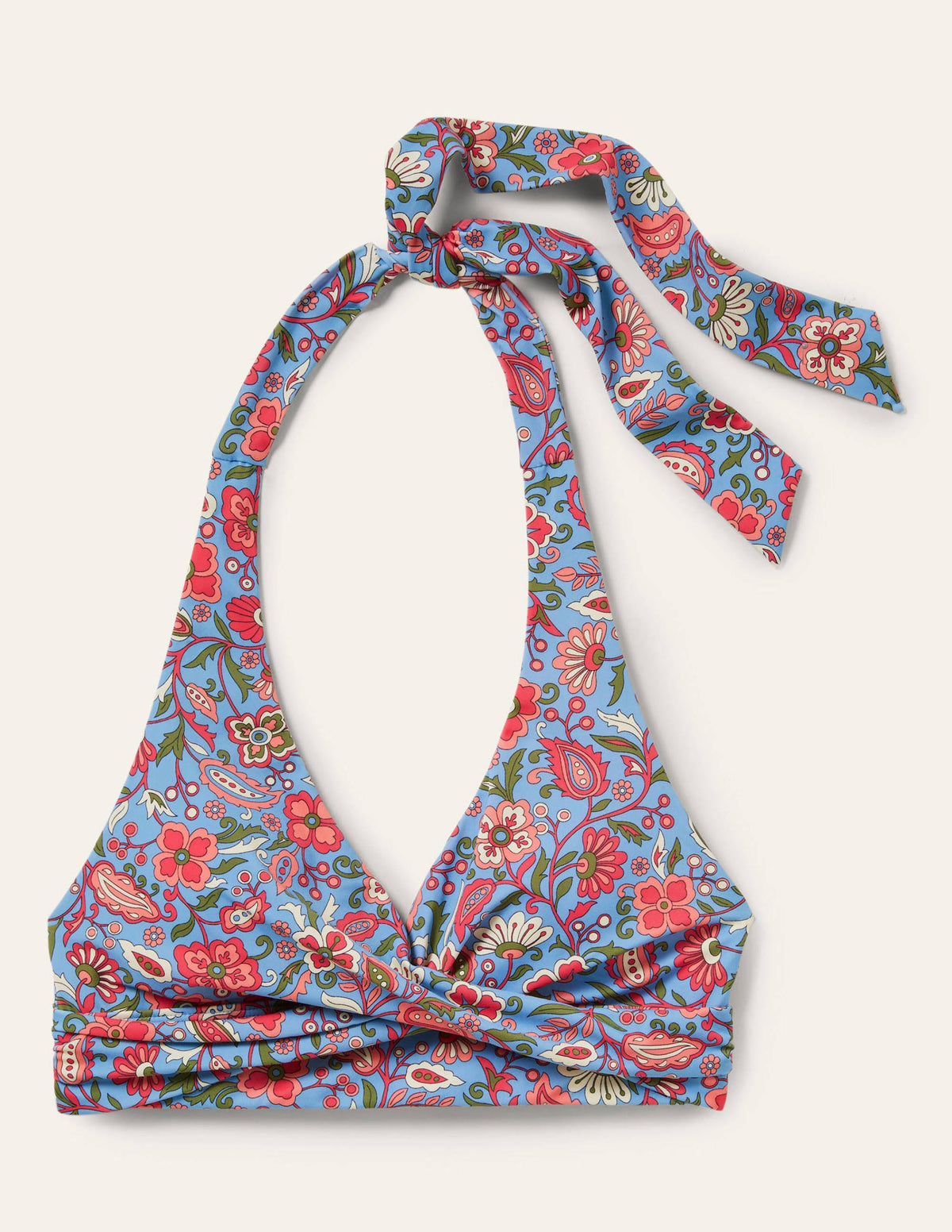 Levanzo Halter Bikini Top-Dusty Blue, Oriental Paradise - Image 6