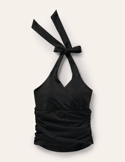Levanzo Halter Tankini Top-Black-7