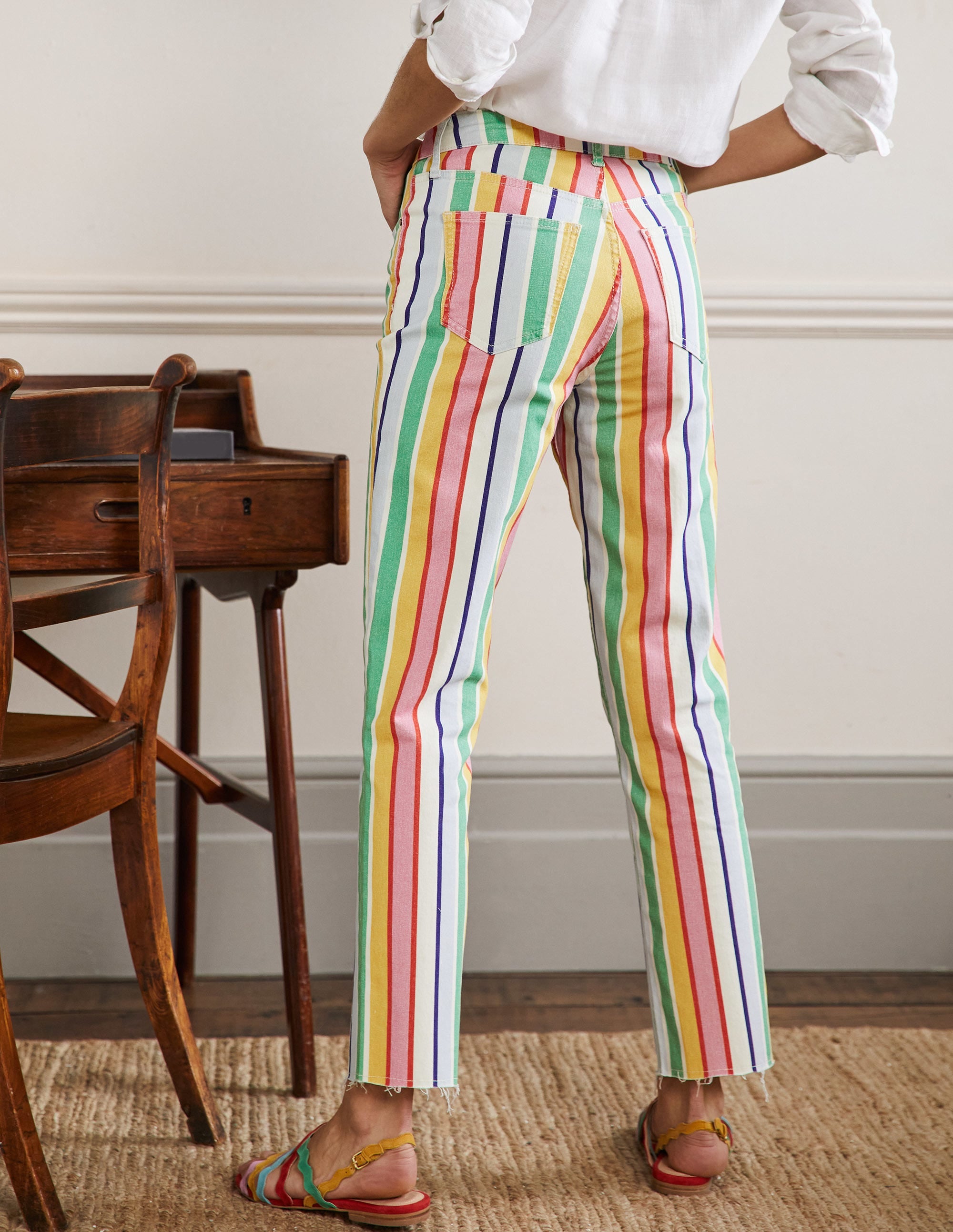 Relaxed Straight Jeans-Rainbow Multistripe - Image 3