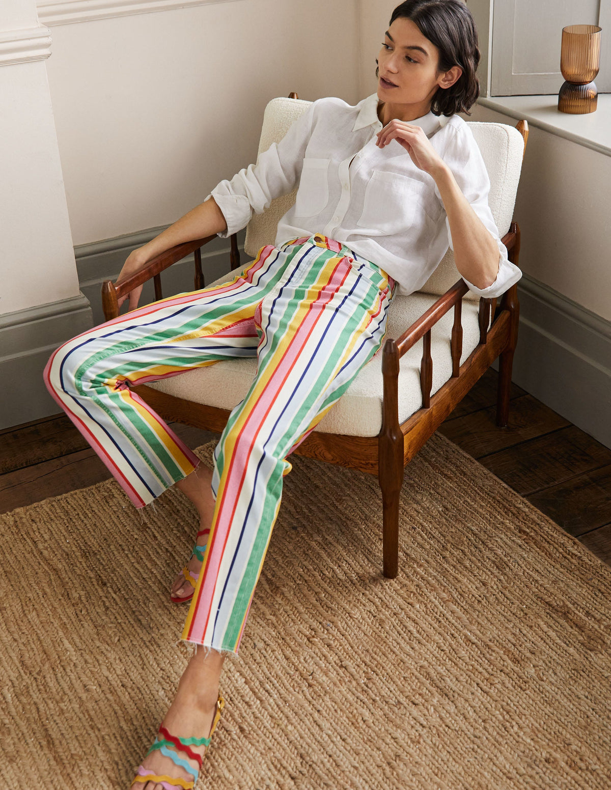 Relaxed Straight Jeans-Rainbow Multistripe - Image 5