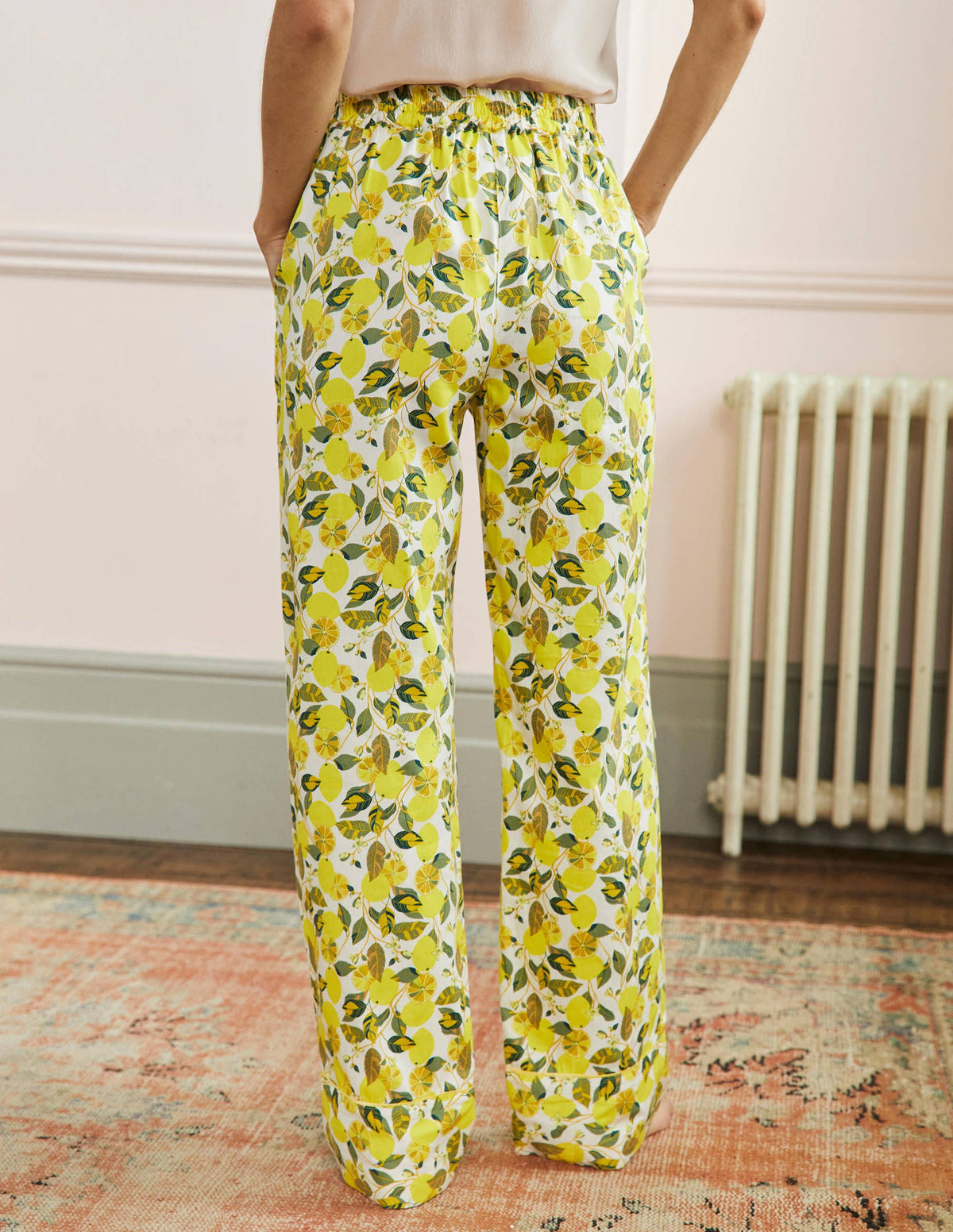 Janie Pajama Bottoms-Ivory, Lemon Vine - Image 3
