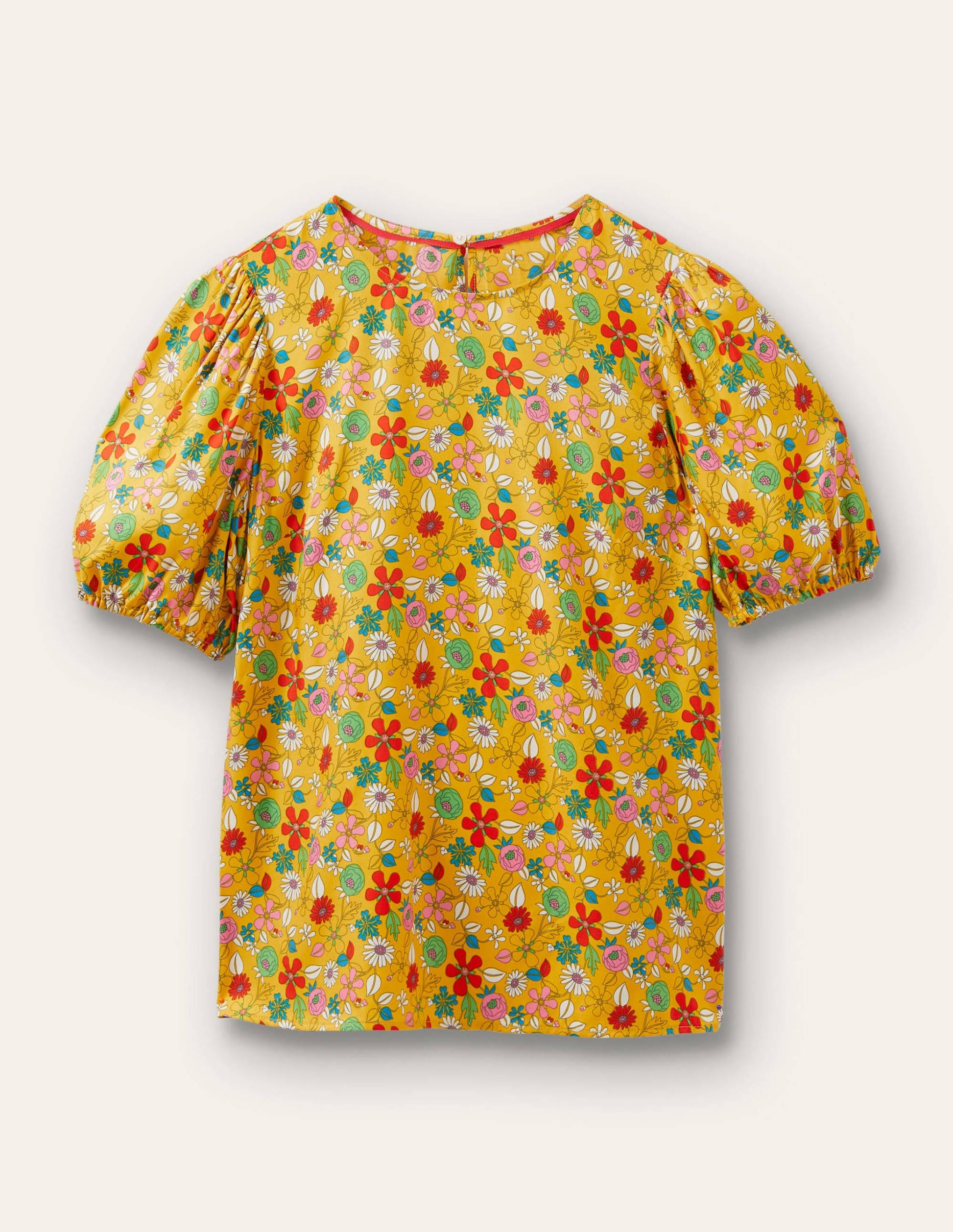 Adriana Puff Sleeve Top-Honeycomb, Ditsy Bloom-5
