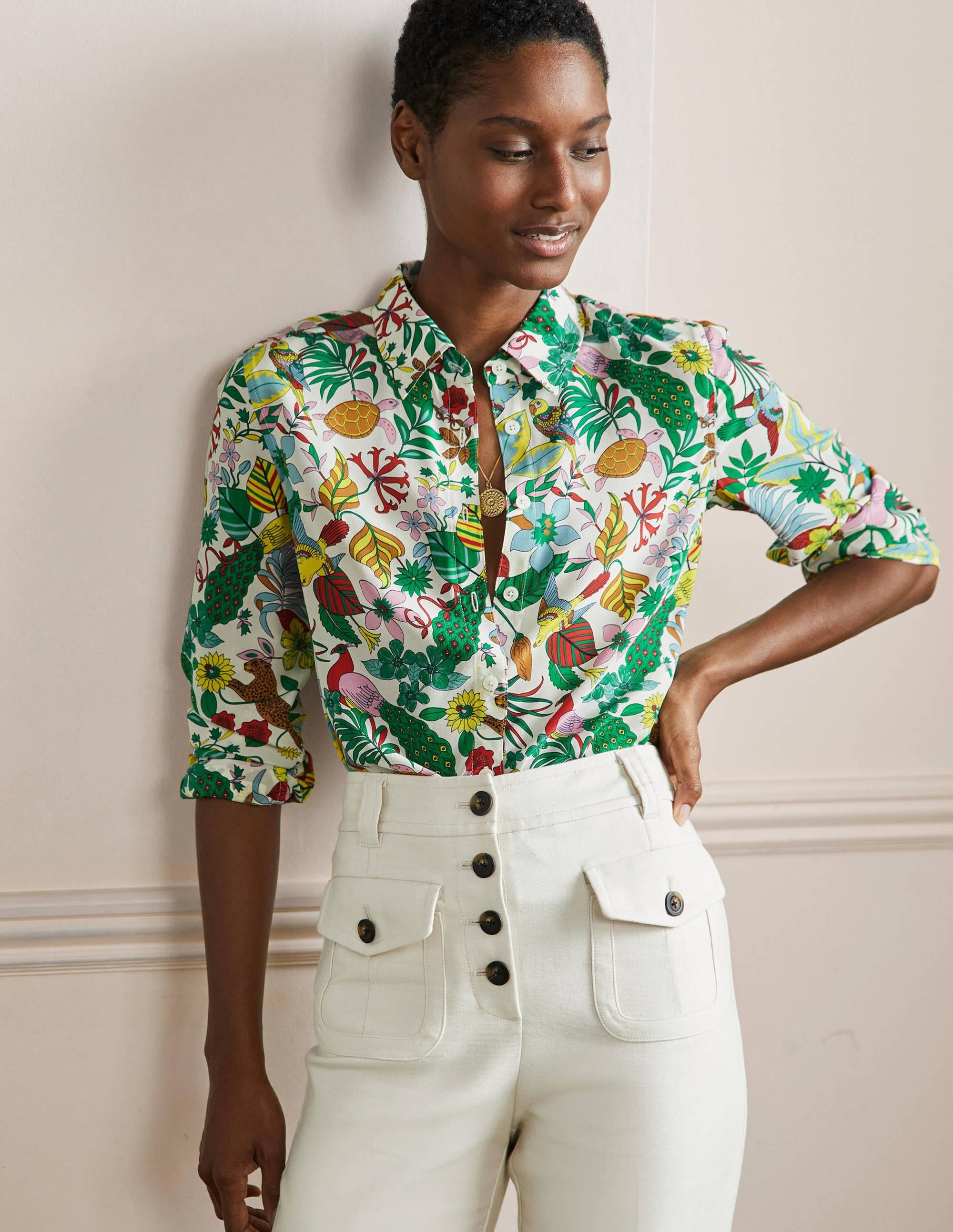 Silk Shirt-Multi, Exotic Paradise - Image 1