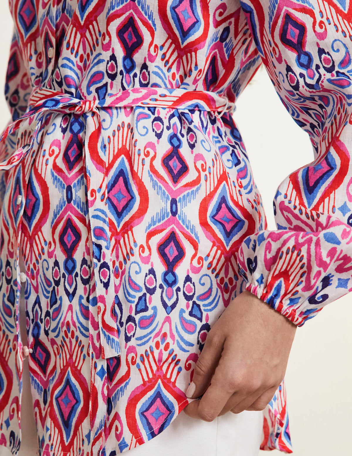 Rosie Linen Shirt-Multi, Ikat Paradise-2