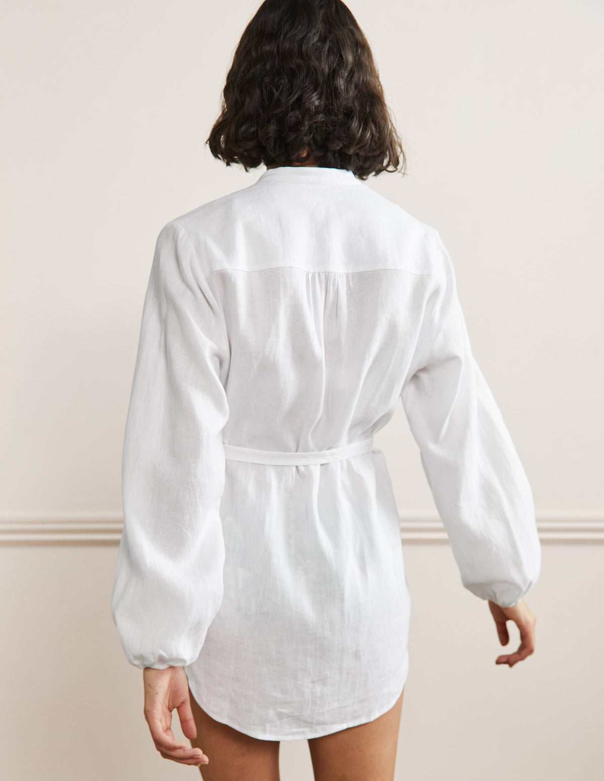 Rosie Linen Shirt-White-3