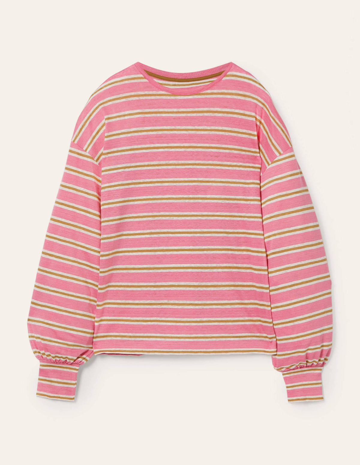 Blouson Linen Top-Posy Pink / Brioche Stripe - Image 6